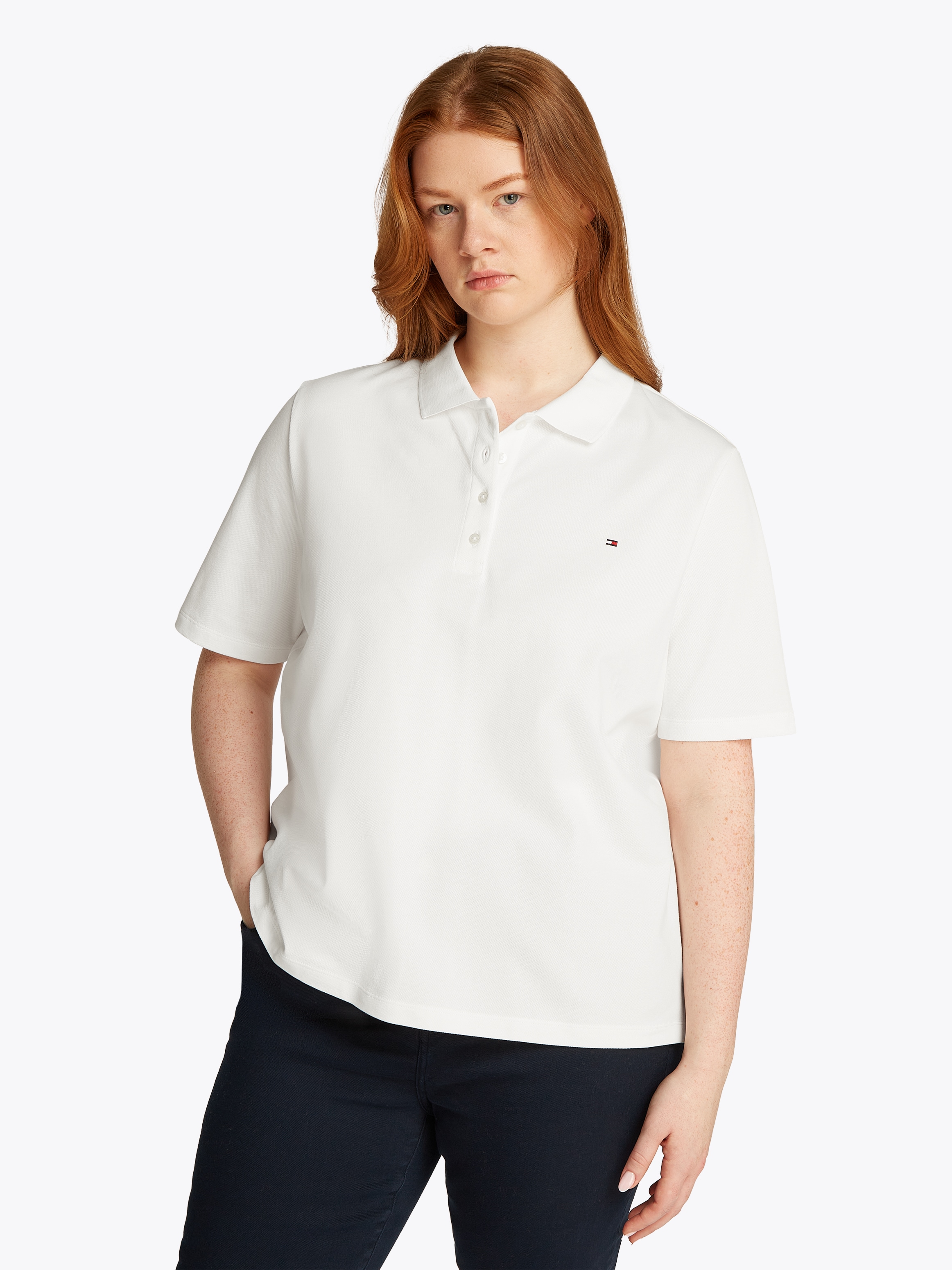 Tommy Hilfiger Curve Poloshirt "CRV 1985 REG PIQUE POLO SS" in großen Größe günstig online kaufen