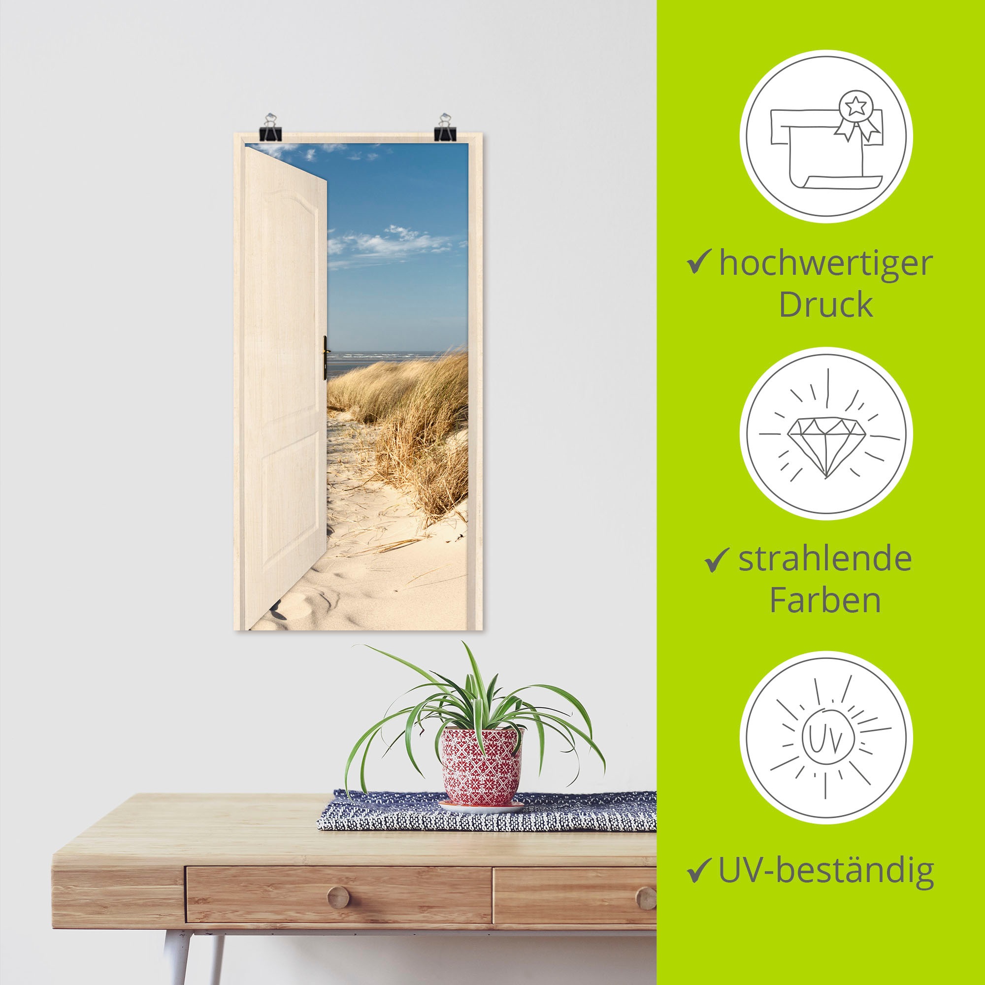 Artland Wandbild »Nordseestrand auf Langeoog«, Strand, (1 St.), als Poster, Wandaufkleber in verschied. Größen