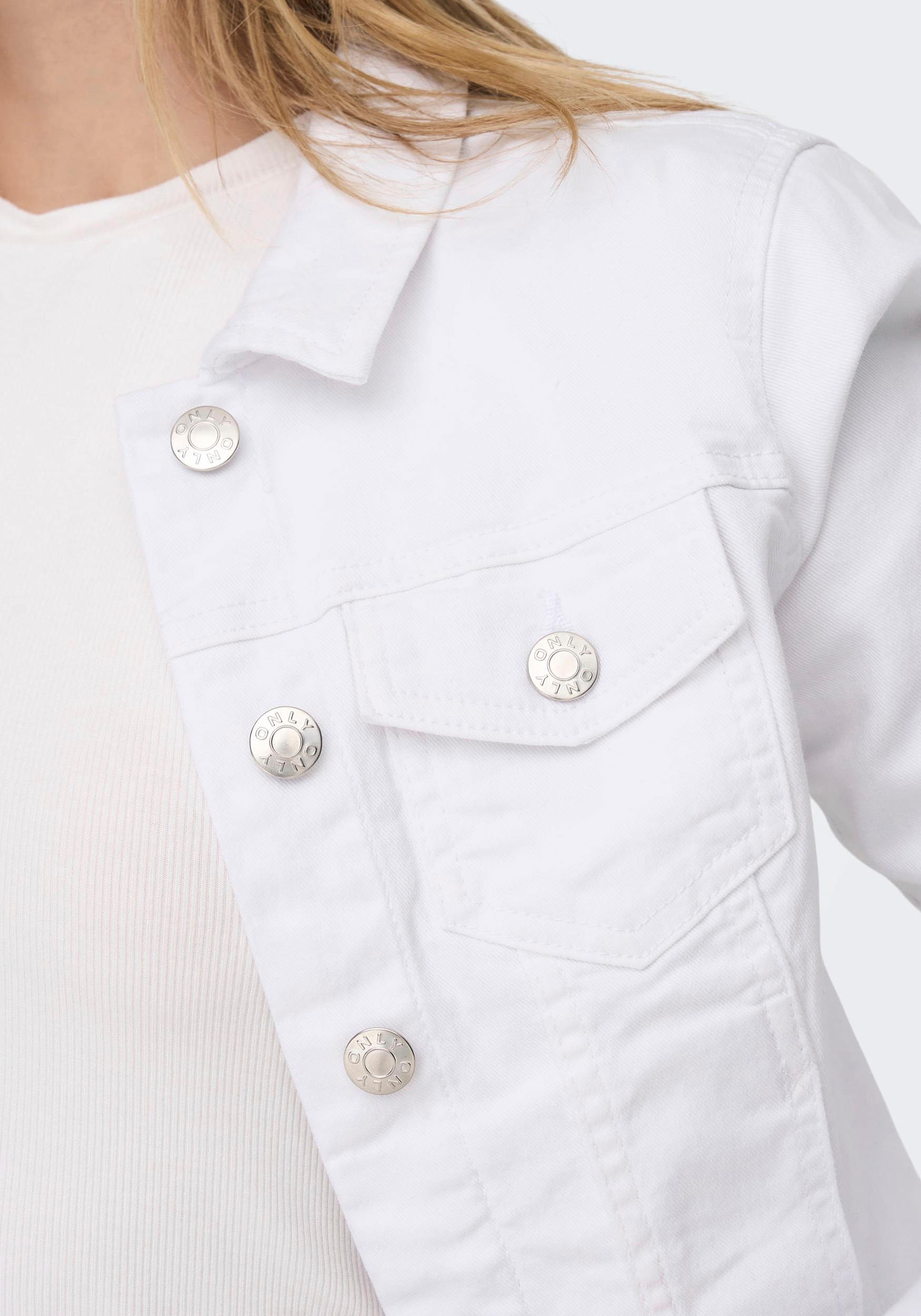 ONLY Jeansjacke "ONLWONDER – Jeansjacke mit Teilungsnähten und Stretch" seh günstig online kaufen