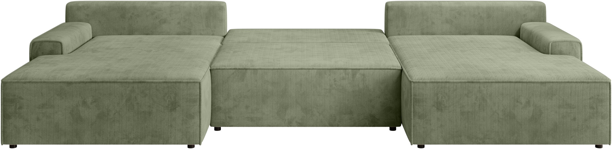 TRENDMANUFAKTUR Wohnlandschaft »Challenge, Schlafsofa mit Bettkasten, Couch in U-Form, Breite 333 cm«, XXL Sofa mit Bettkasten & Schlaffunktion, auch in trendigem Cordstoff