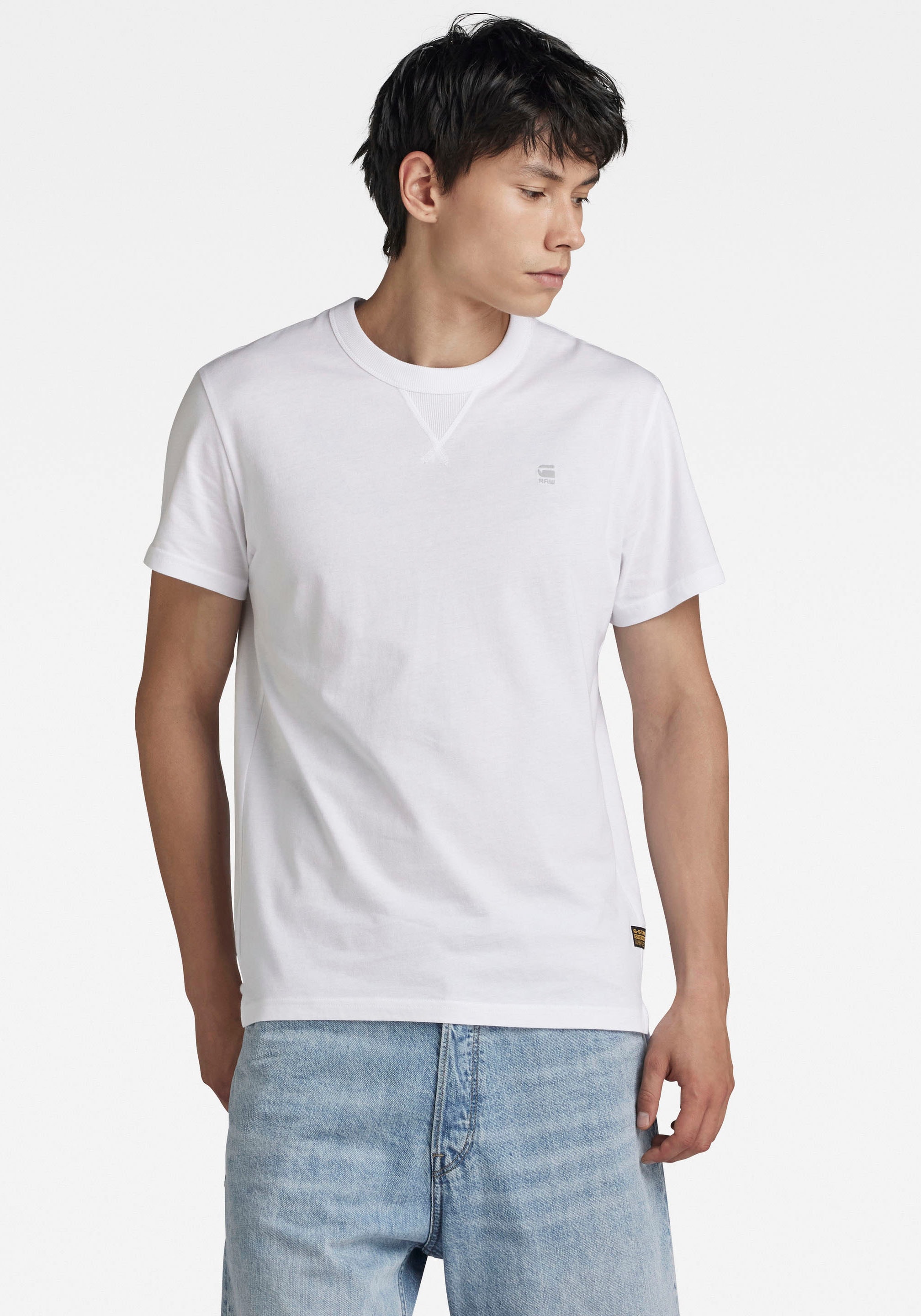 G-STAR T-Shirt "Nifous", Rundhals, mit Rippeinsatz günstig online kaufen