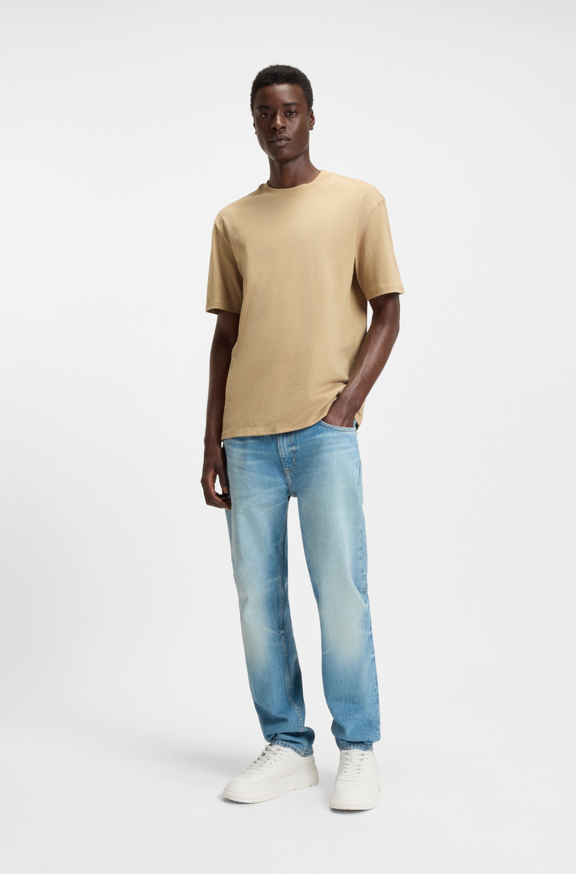 Hugo T-shirt à Manches Courtes Dapolino 10248326 01 Medium Beige M Homme 3