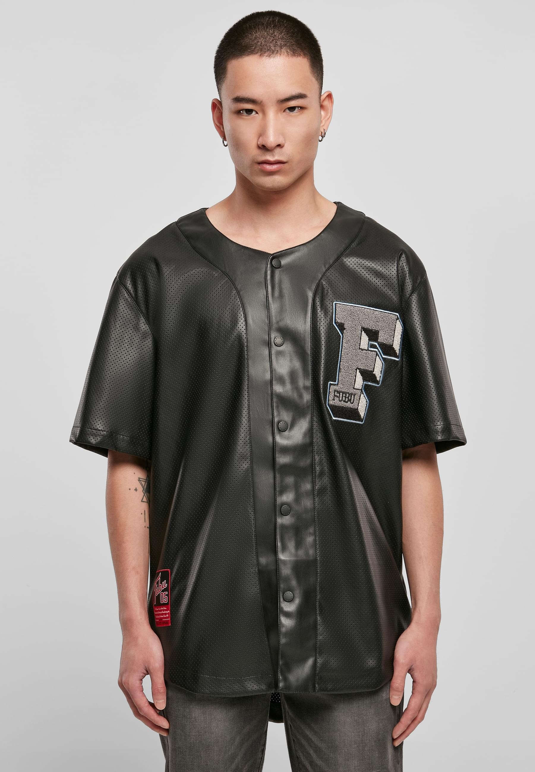Fubu Langarmhemd »Fubu Herren College Leather Baseball Jersey«, (1 tlg.)