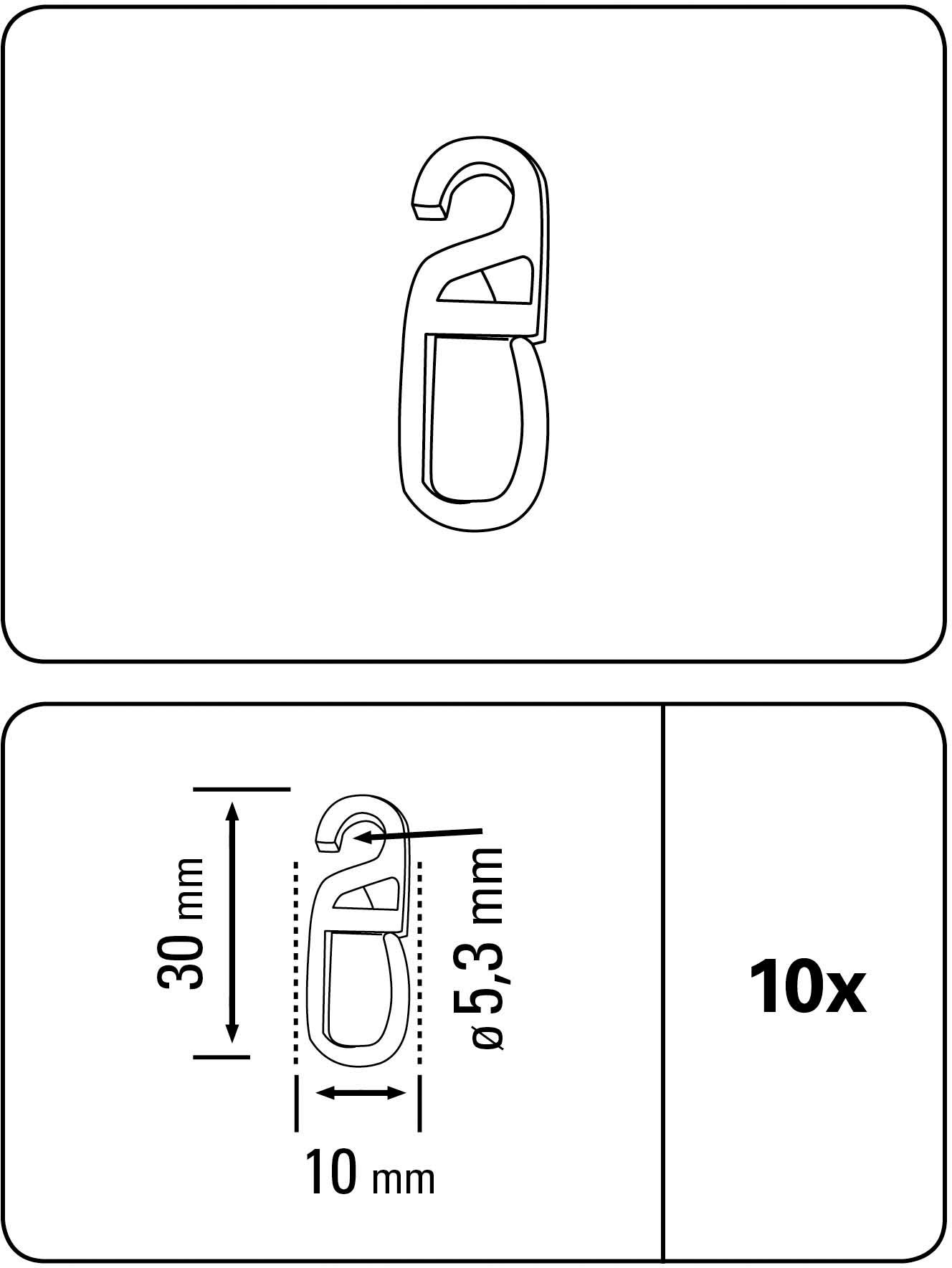 GARDINIA Faltenclip »»Faltenlegehaken POM-Qualität««, (10 16 bestellen Ø BAUR Memphis Einzelprogramm St.), Serie mm 