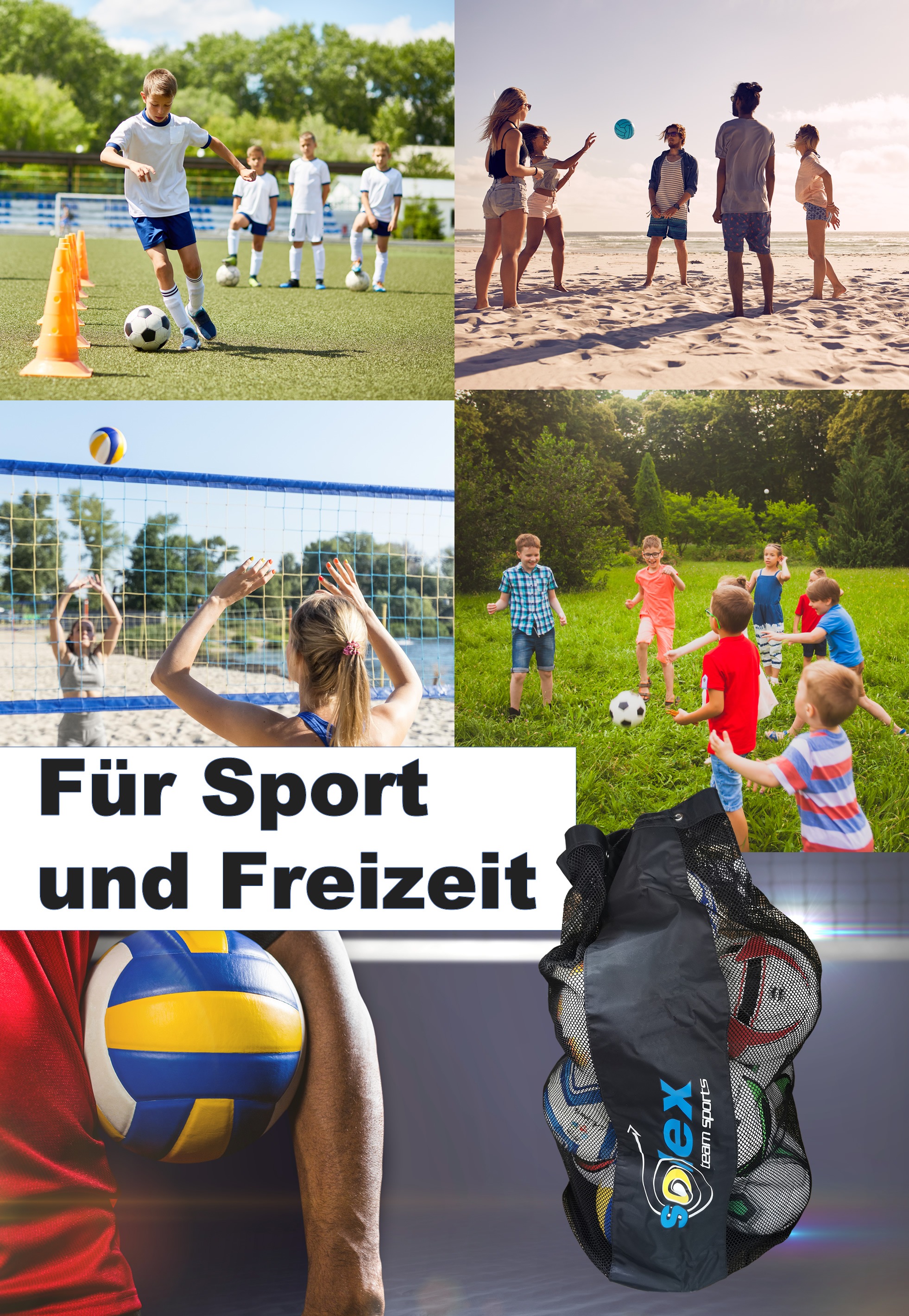 L.A. Sports Balltasche »Multi Sport Profi Ballsack für 10 - 15 Bälle«, Vielseitig nutzbar, verstärkter Boden, wasserfest
