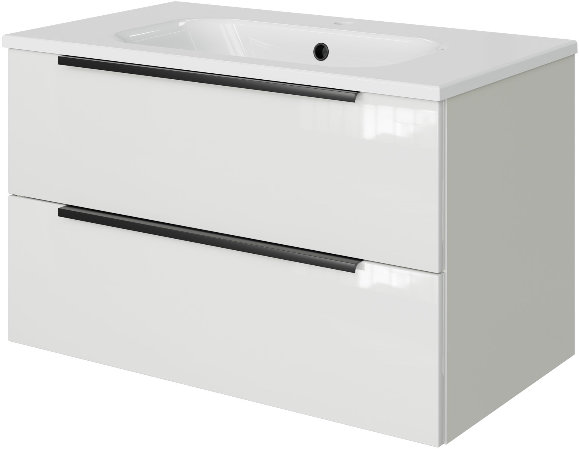 Saphir Badmöbel-Set "Mineralmarmor-Waschtisch mit Waschtischunterschrank" 2 Stk. tlg.