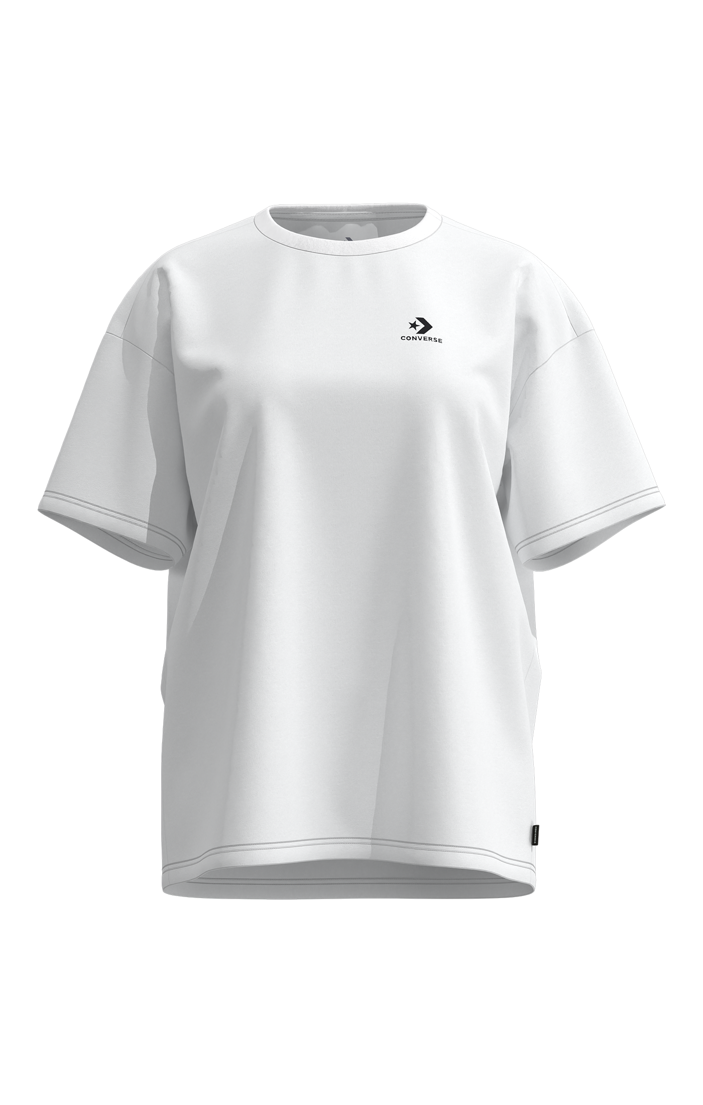 CONVERSE Damen T-Shirt "STAR CHEVRON OVERSIZED TEE"weiß 10a, Gr. S, Obermaterial: 100% Baumwolle, Shirts, sportlicher Stil, Kurzarm, aus Baumwolle
