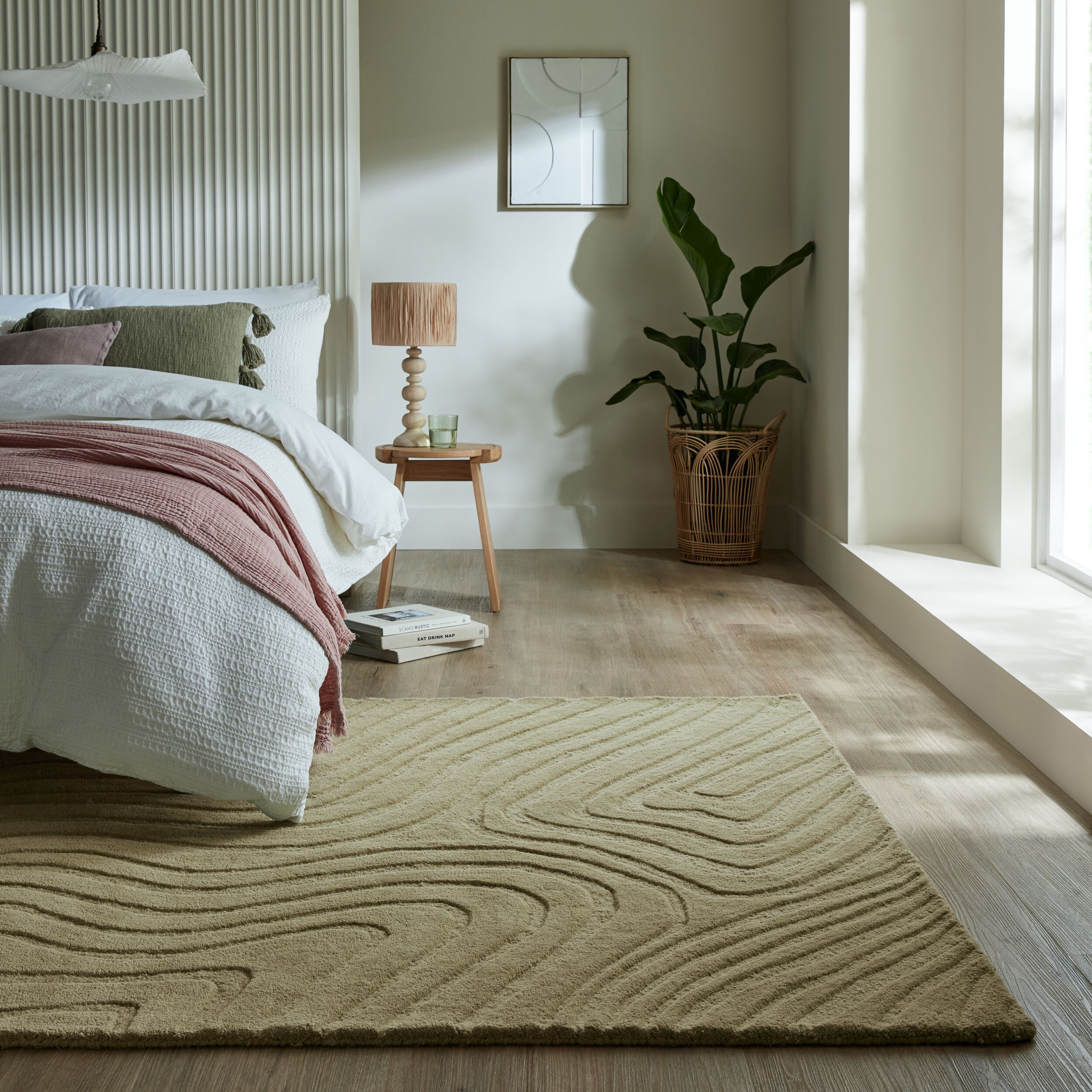 FLAIR RUGS "Mesmerise, abstrakt" rechteckig 14 mm Höhe Wollteppich mit Hoch-Tief Effekt