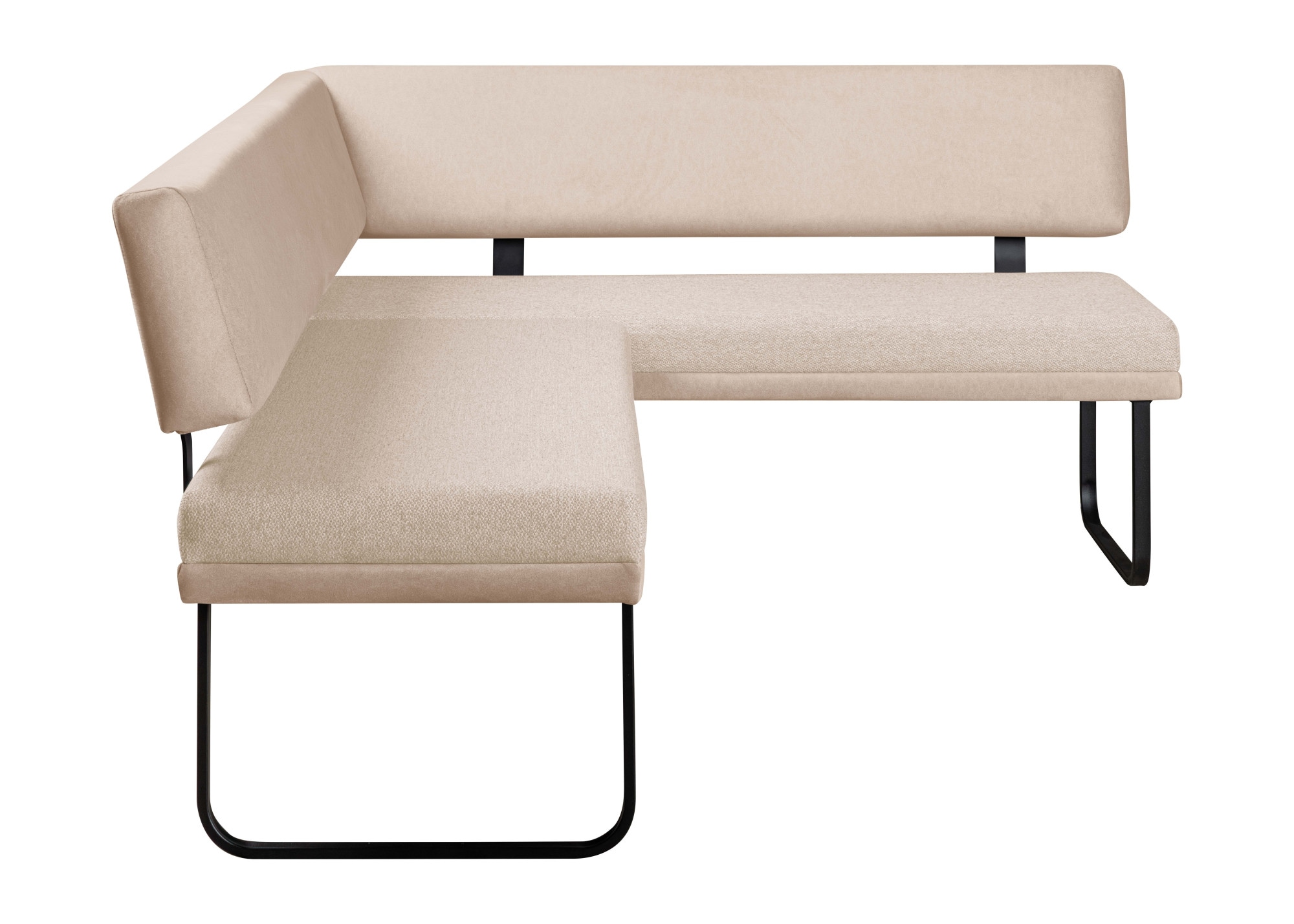 Home affaire Eckbank »Gabi Esszimmerbank, Bank, Küchenbank, Polsterbank« Gestell aus matt-schwarzem Flachmetall, stabil, 2-Stoff-Design