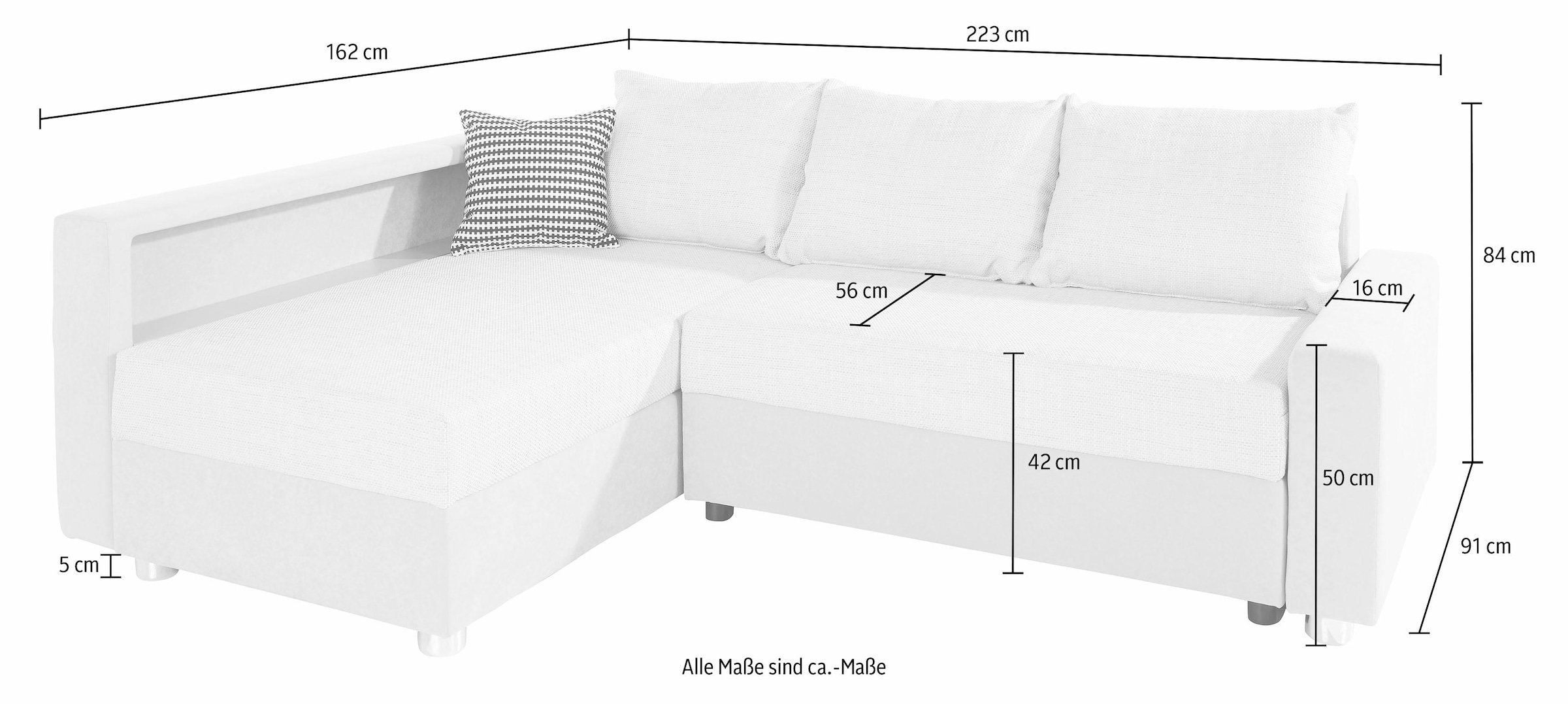 wahlweise Ecksofa »Relax«, Federkern, Bettfunktion, mit RGB-LED-Beleuchtung COLLECTION inklusive AB