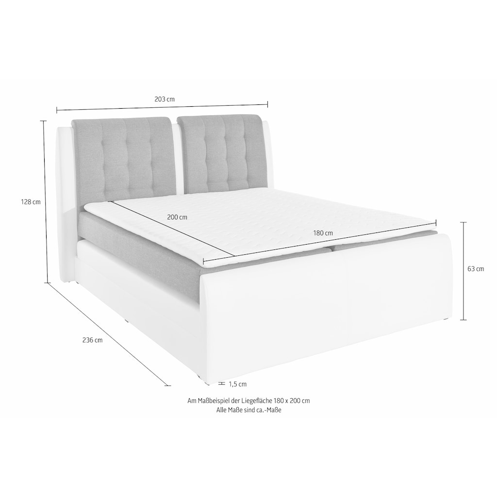 COLLECTION AB Boxspringbett »Rubene«, inkl. Bettkasten und Topper