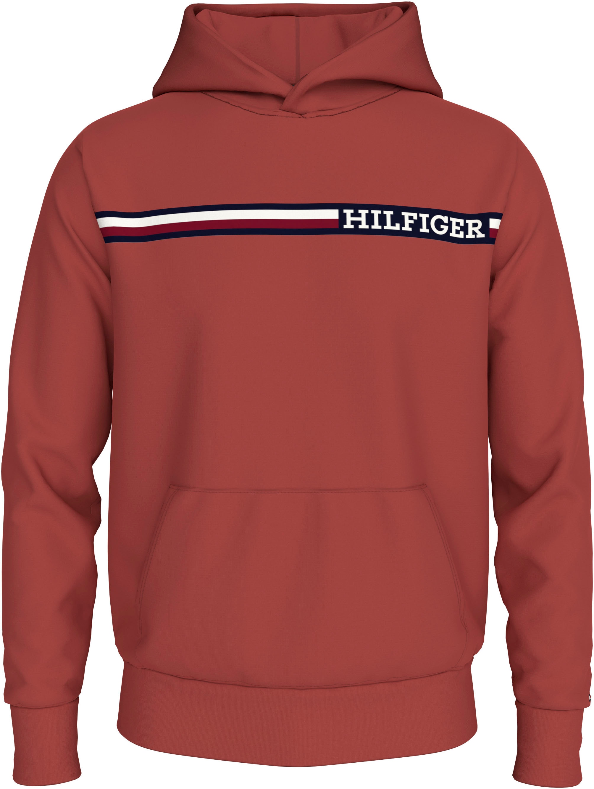 Tommy Hilfiger Big & Tall Kapuzensweatshirt »BT-CHEST STRIPE HOODY-B«, Große Größen mit Logoprägung