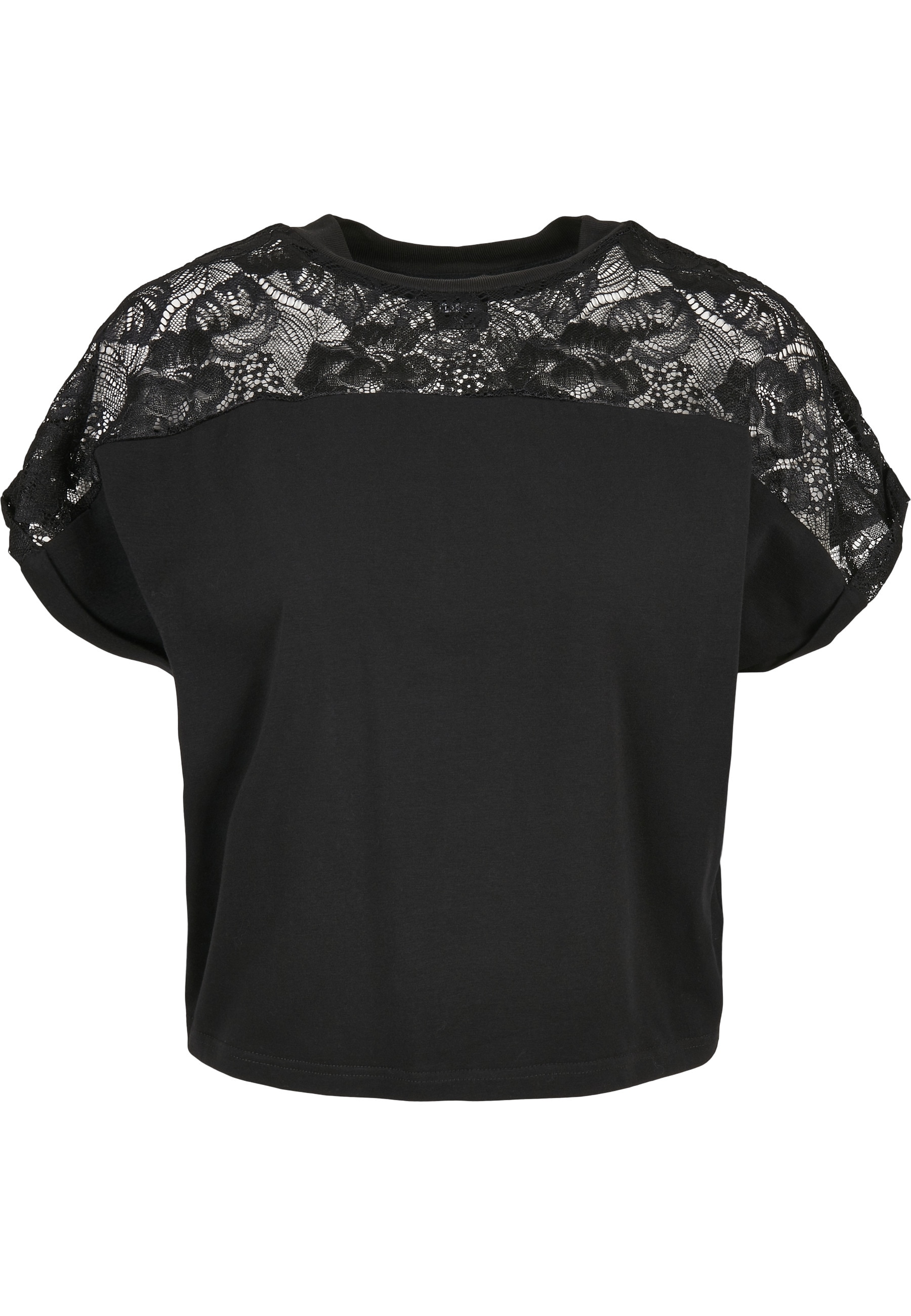 URBAN CLASSICS Kurzarmshirt »Urban Classics Damen Ladies Short Oversized Lace Tee« 1 Stk.