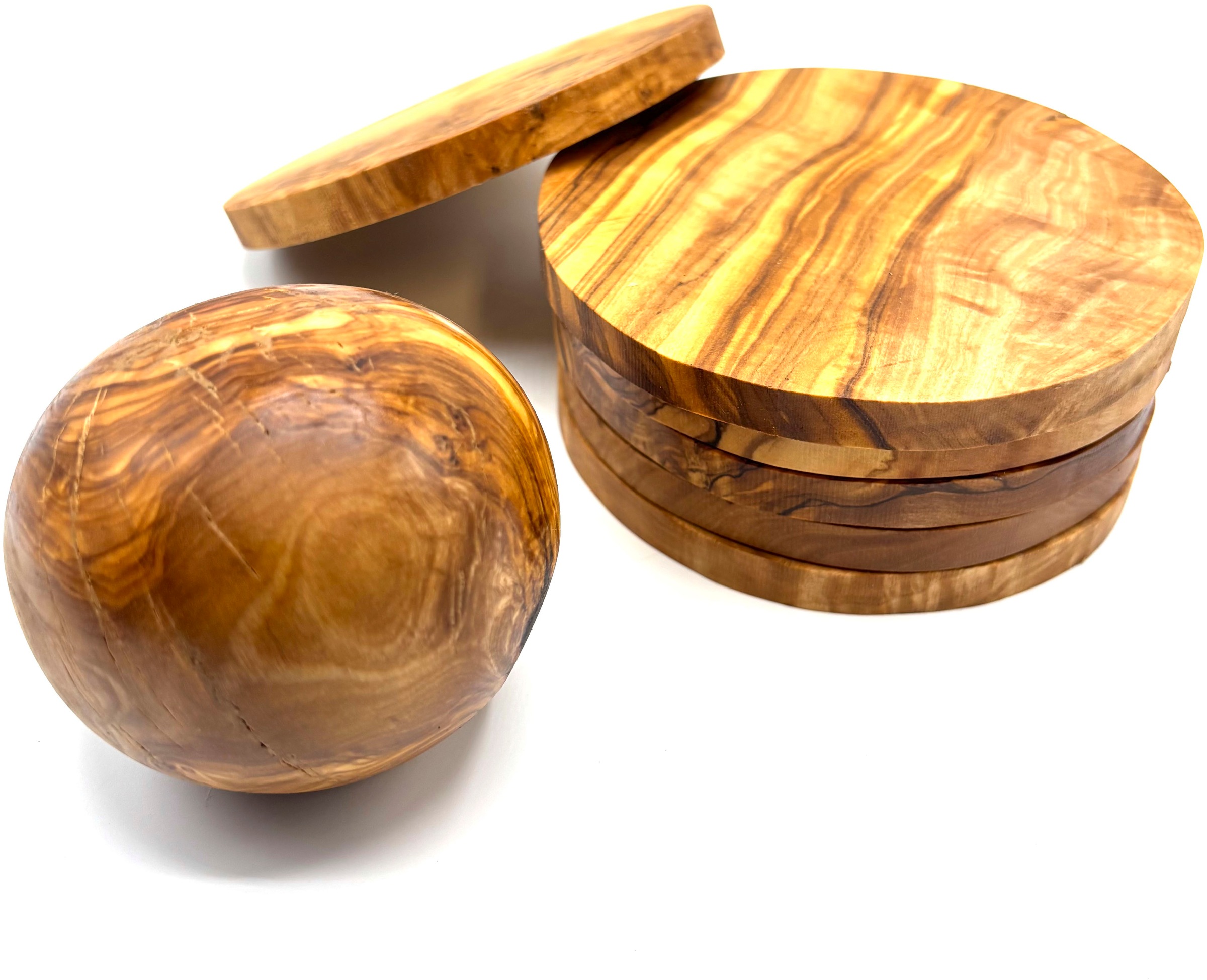 Olivenholz-erleben Flaschenuntersetzer "Kugelverschluss für Karaffen Ø 8 cm günstig online kaufen