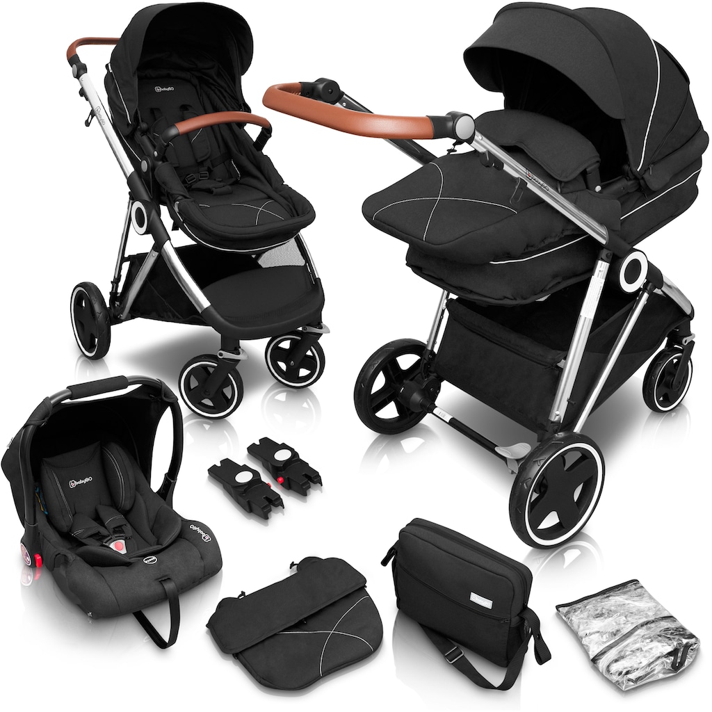 BabyGo Kombi-Kinderwagen »Halime 3in1, Anthracite Silver«