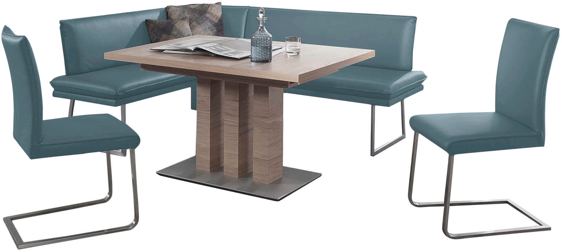 K+W Komfort & Wohnen Essgruppe "Santos III" 4 Stk. tlg. gepolsterte Eckbank günstig online kaufen