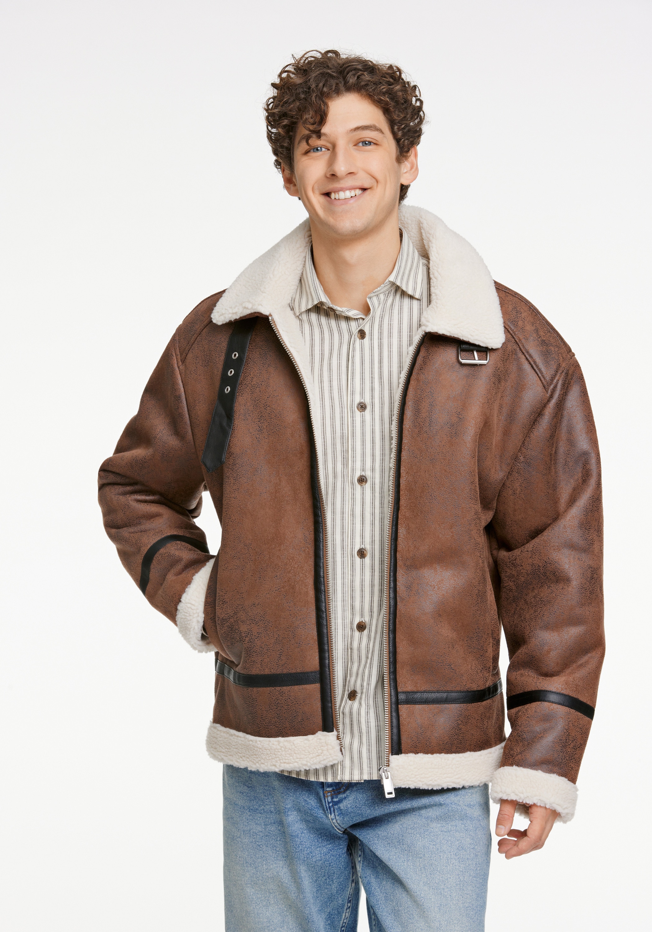 LINDBERGH Fellimitatjacke "Lindbergh Casual Jacke" günstig online kaufen