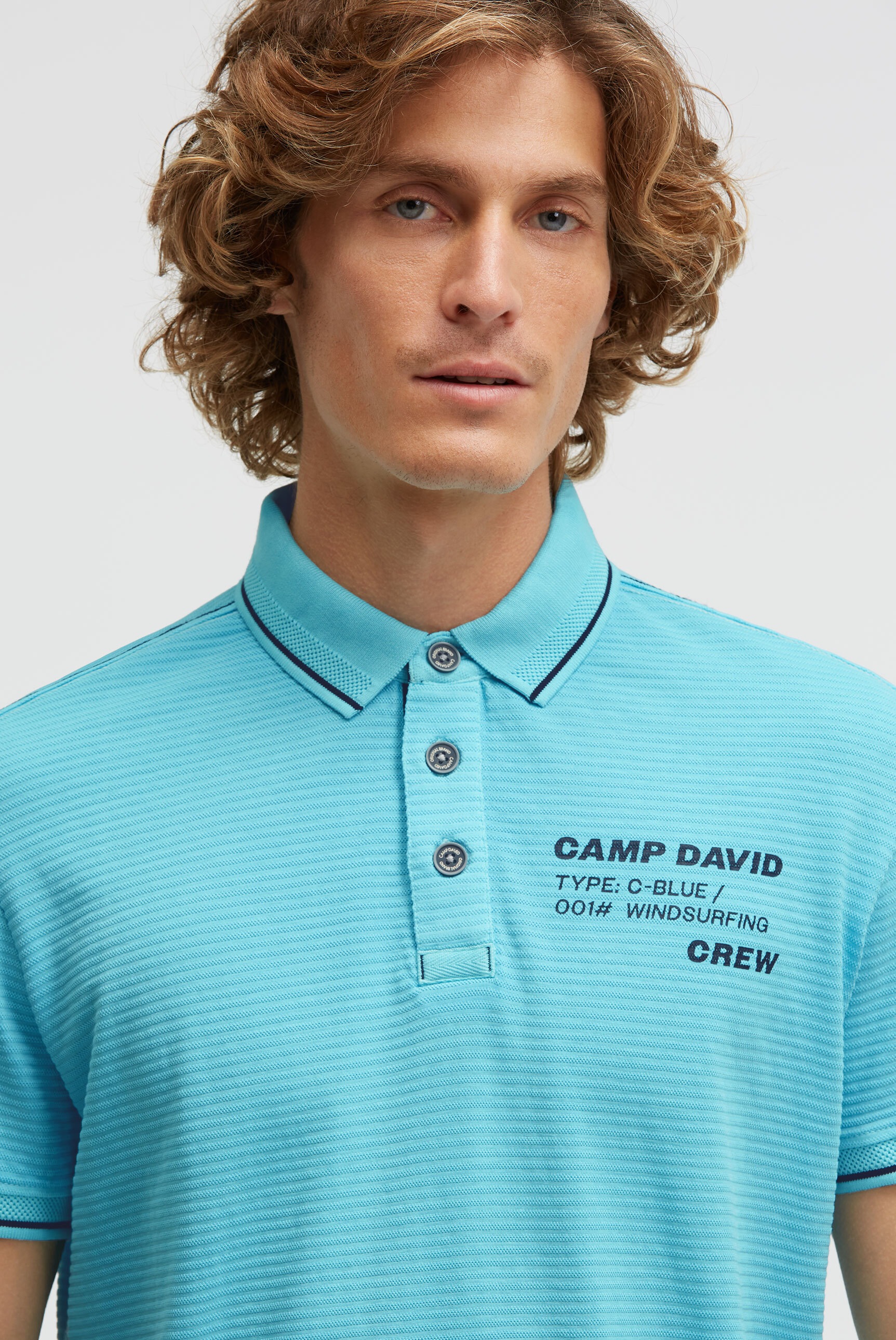CAMP DAVID Poloshirt mit Kontrastnähten