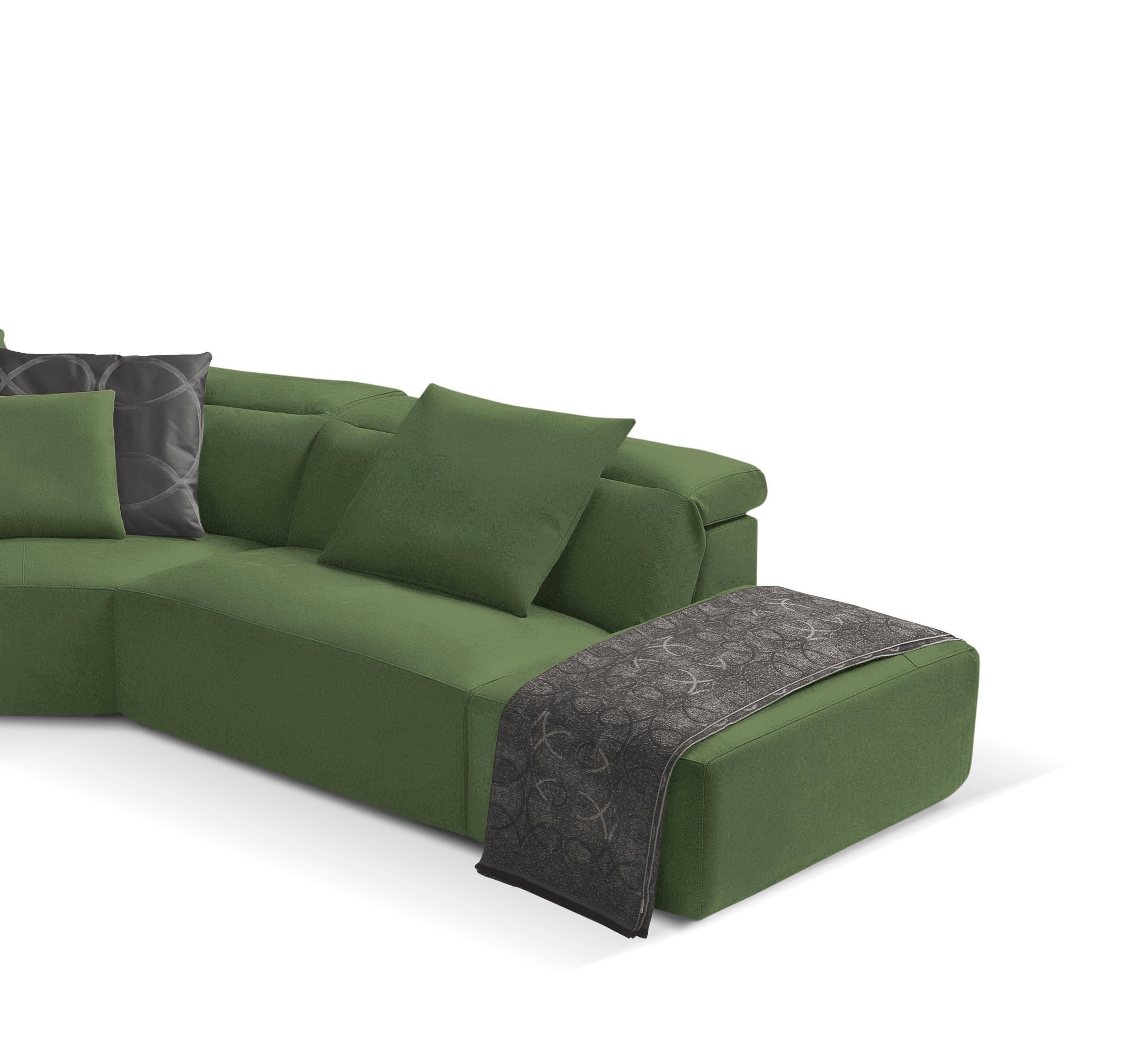 Egoitaliano Ecksofa »Beverly, extravangantes Designsofa mit erstklassigem Sitzkomfort«, wahlweise mit elektrischer Relaxfunktion, Kopfteilverstellung