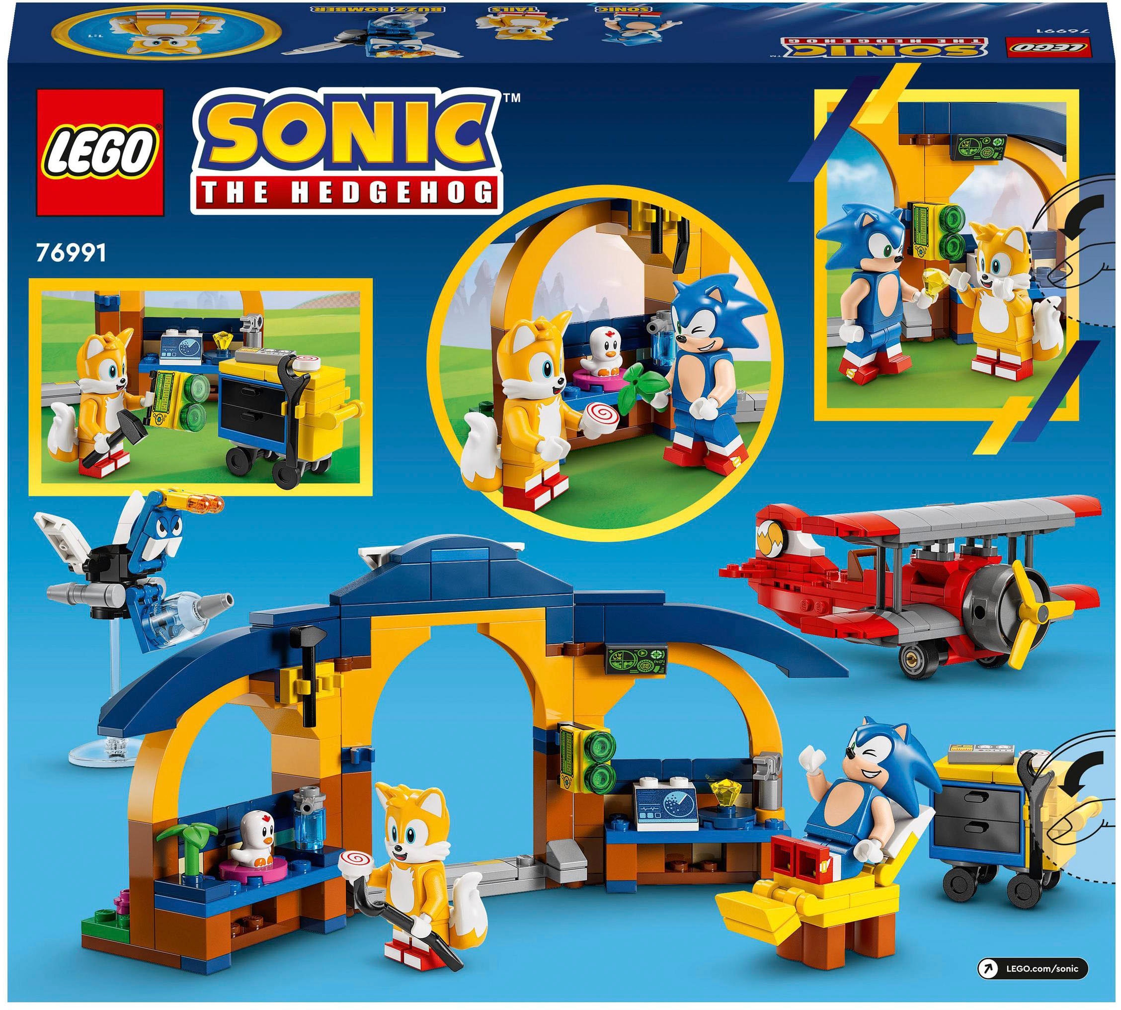 LEGO® Konstruktionsspielsteine »Tails‘ Tornadoflieger mit Werkstatt (76991), LEGO® Sonic«, (376 St.), Made in Europe
