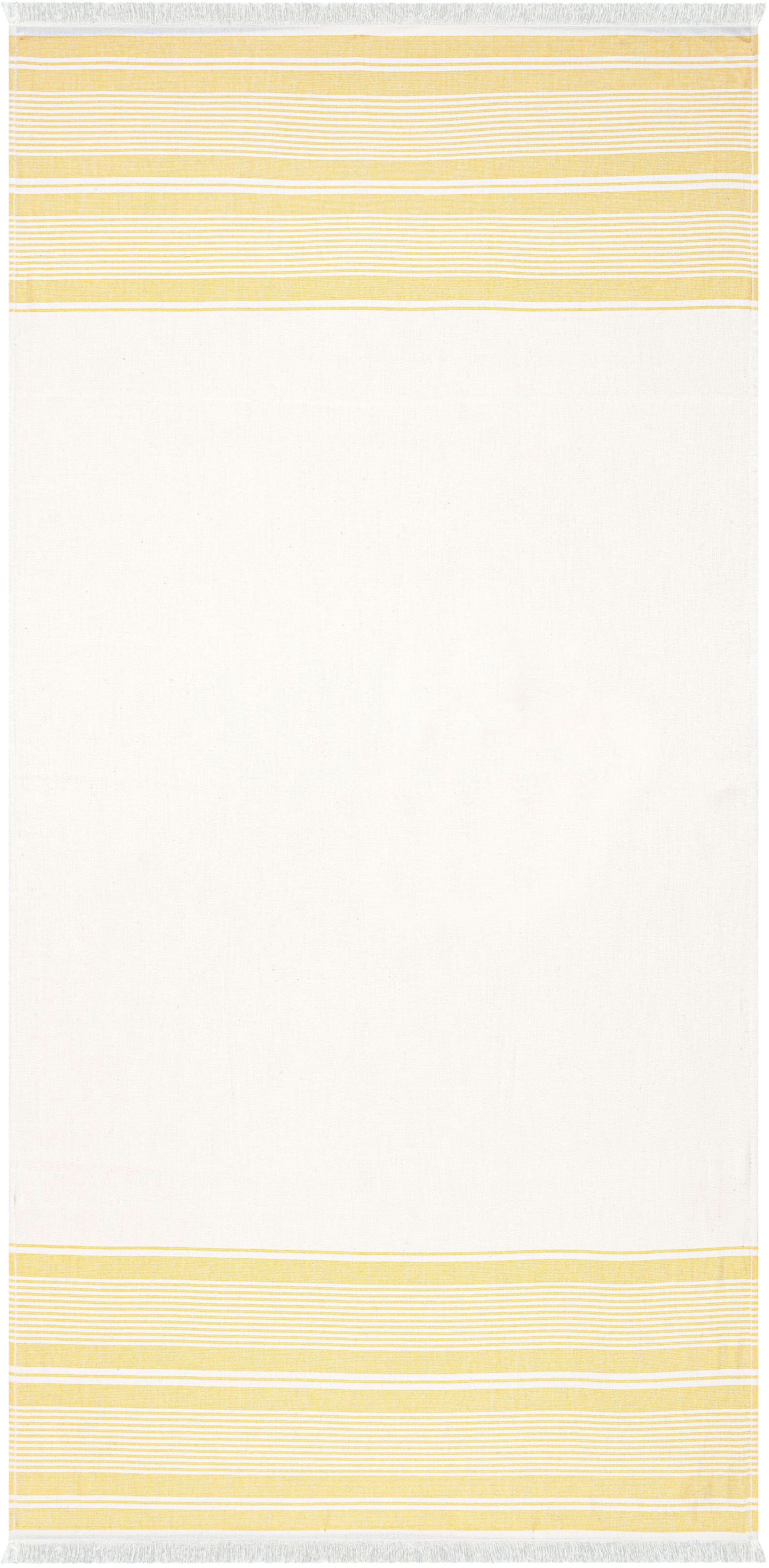 Strandtuch EGERIA, B:80cm L:180cm, gelb, gewebte Ware, Baumwolle, Handtücher, "Pestemal", 80x180 cm, mit Fransen