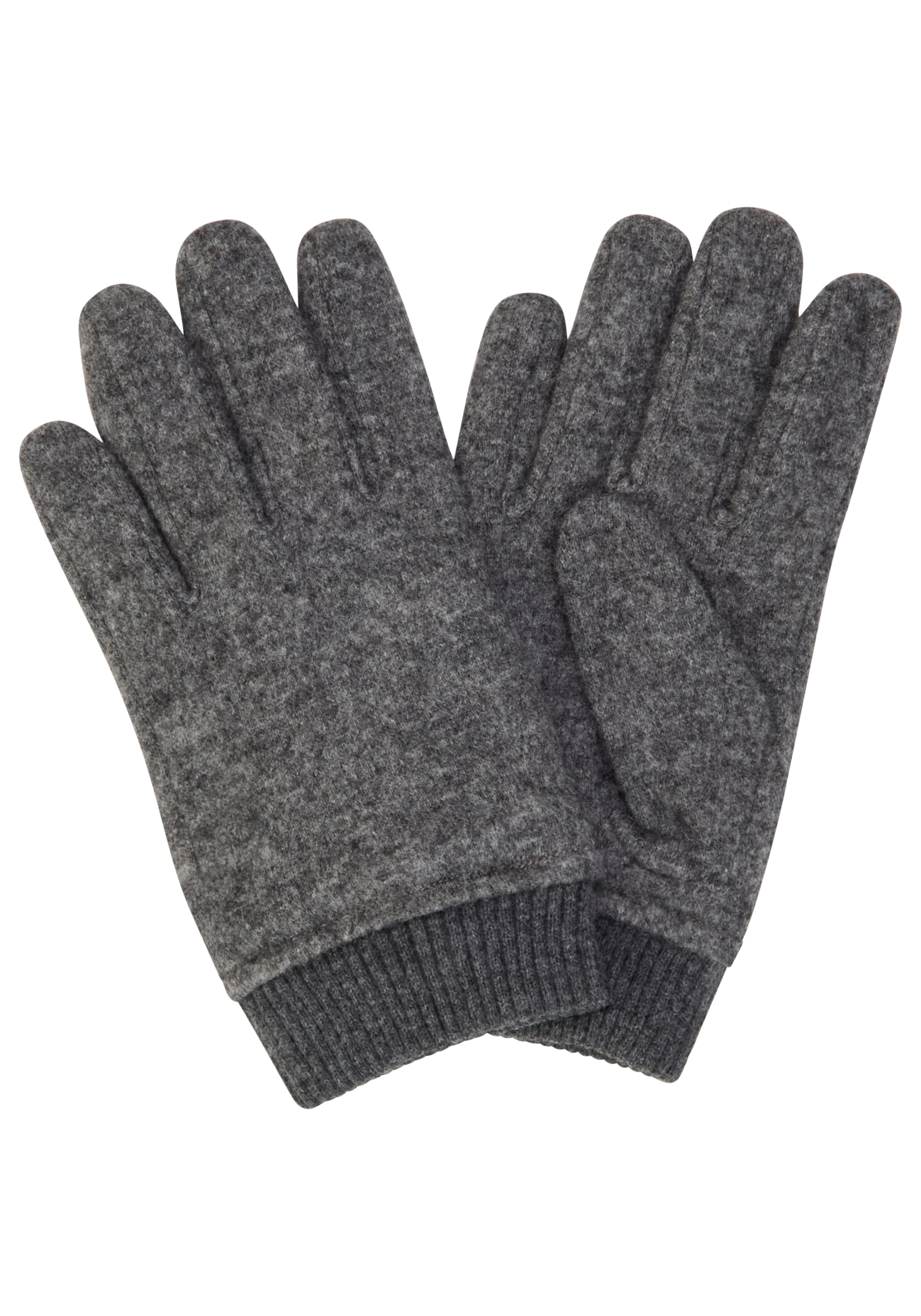 BOSS Strickhandschuhe "Kalsper" mit Labelaufnäher aus Leder günstig online kaufen