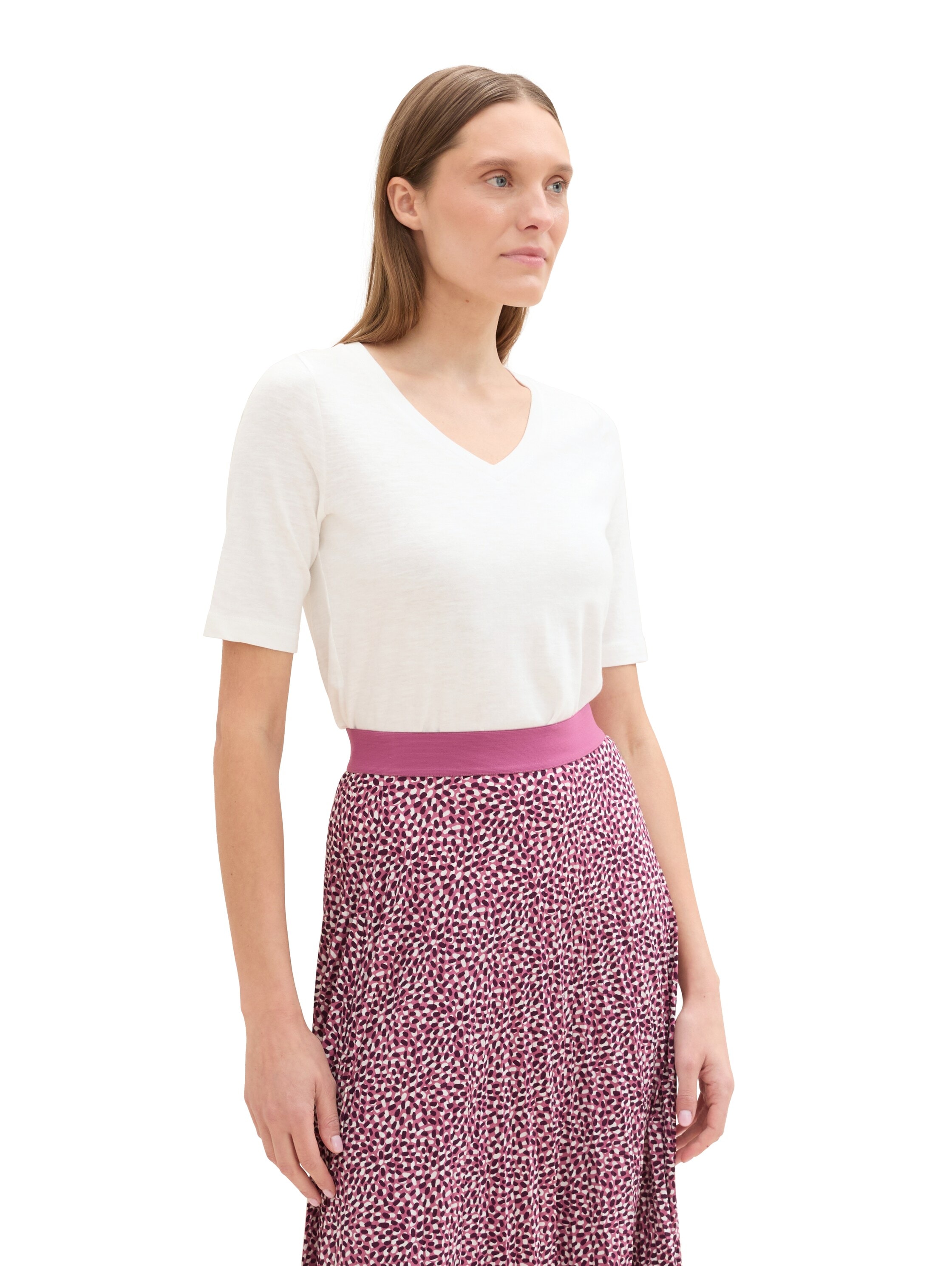 TOM TAILOR V-Shirt, mit Bio-Baumwolle