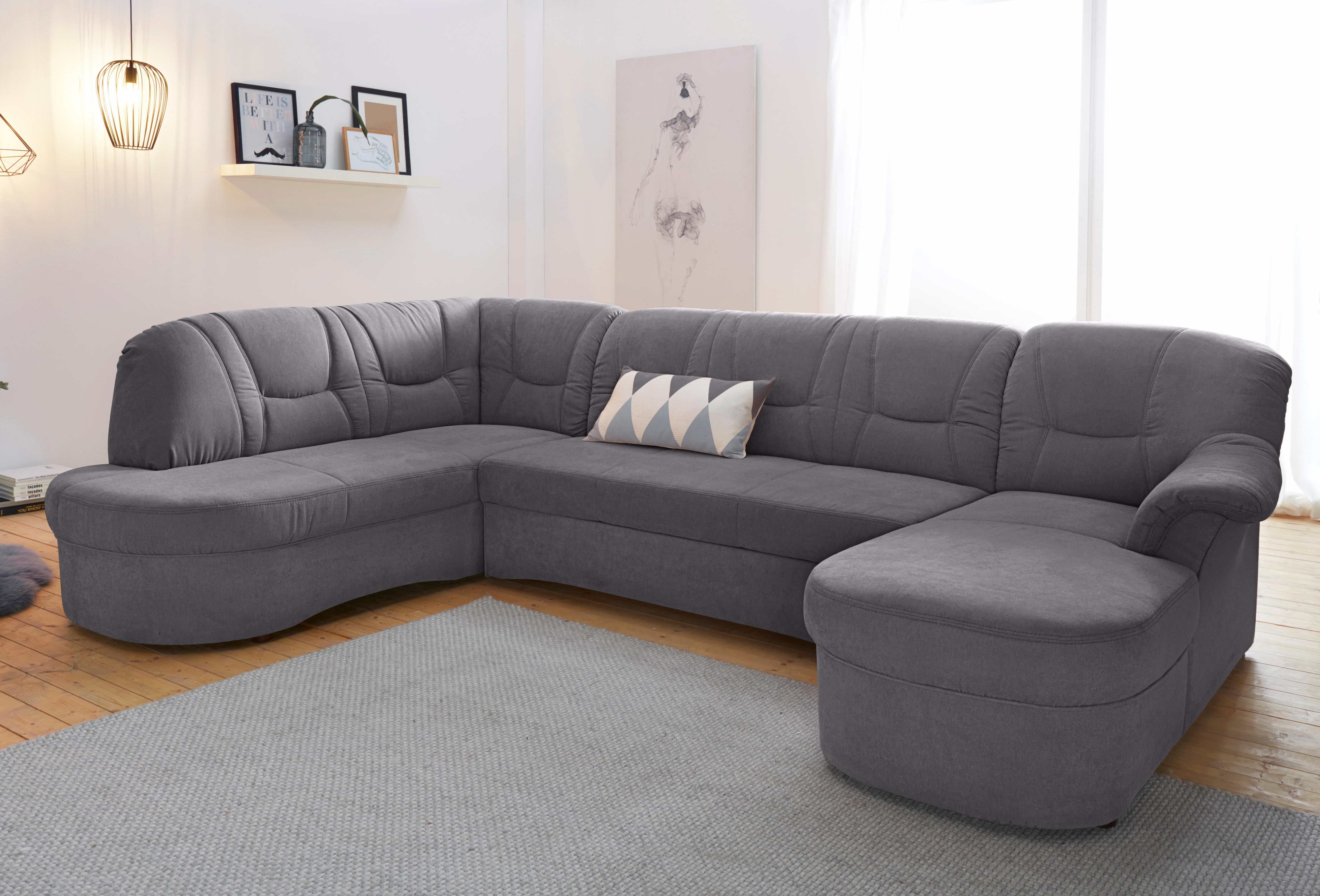 DOMO collection "SARAFINA 295x83x180 cm, auch mit Federkern für mehr Sitzkomfort" whlw. mit Bettfunktion, elegantes Design, U-Form