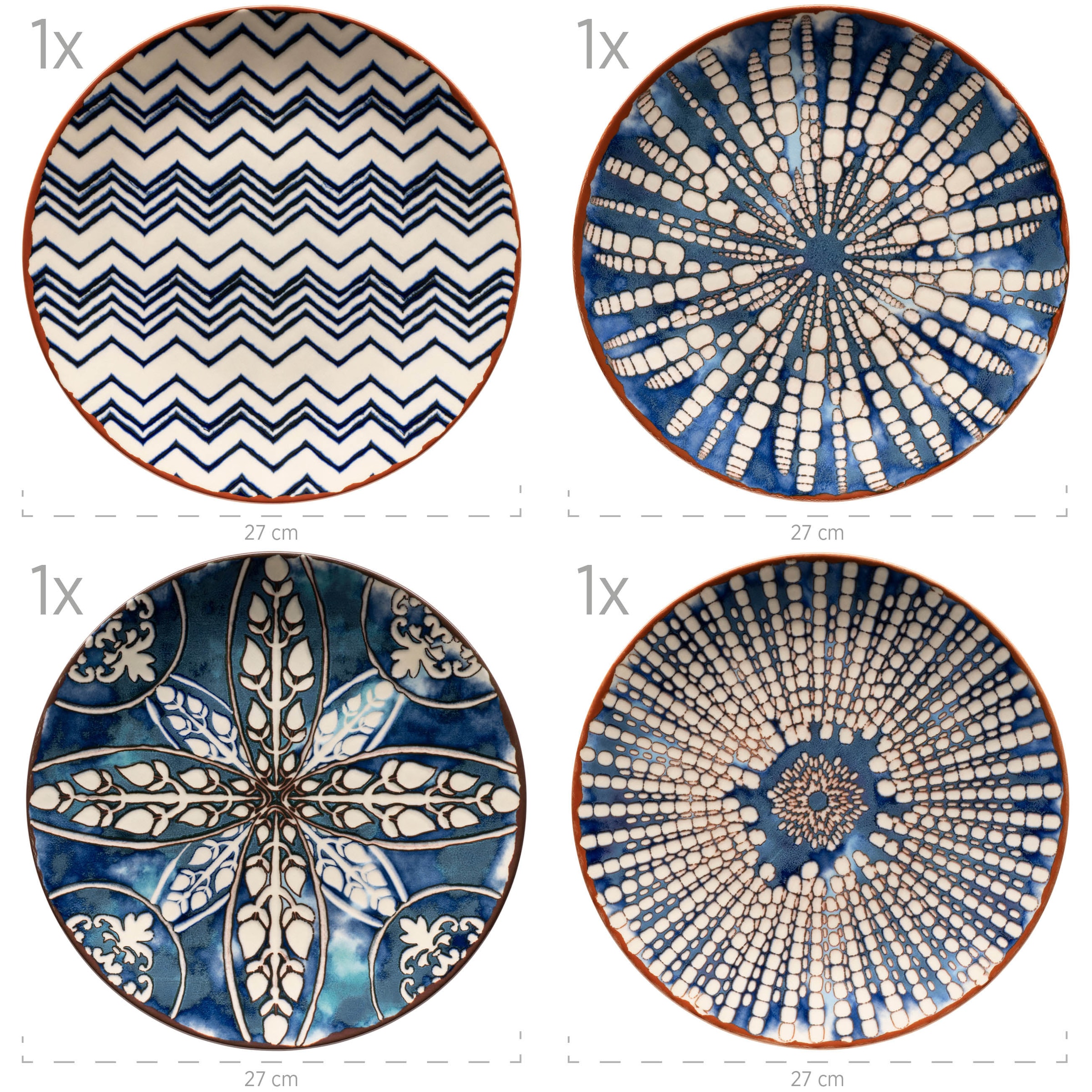 MÄSER Tafelservice »IBERICO BLUE, Geschirr-Set, Steinzeug«