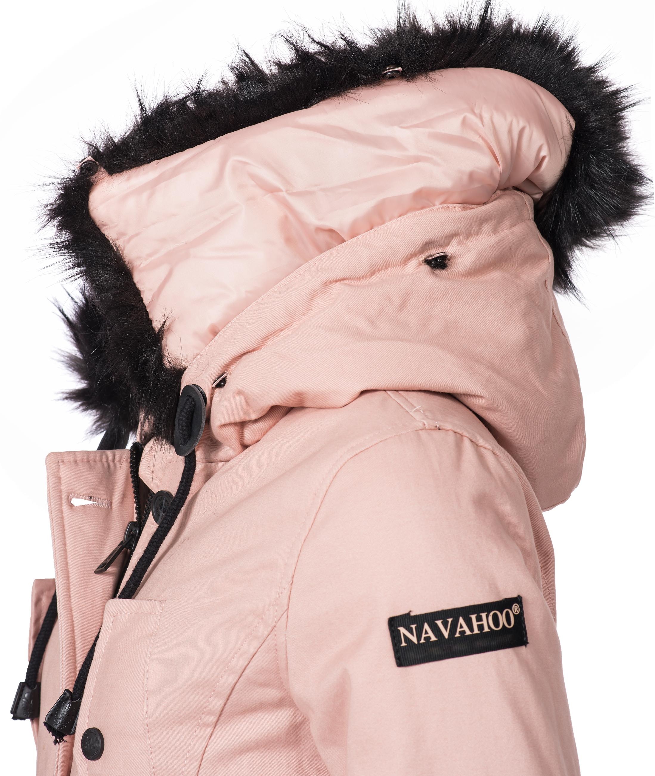 Navahoo Wintermantel »Luluna«, edler Baumwoll Parka mit Fellimitat