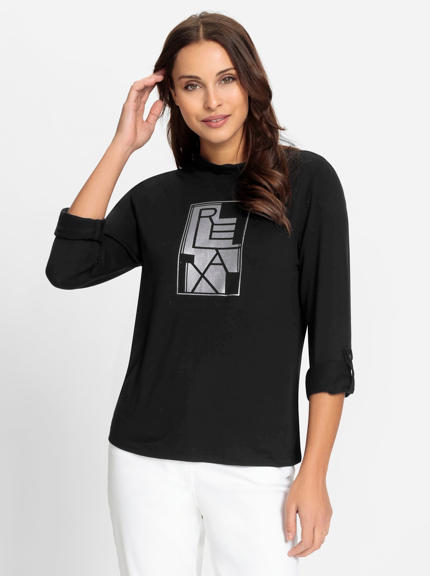 Inspirationen Stehkragenshirt »Stehkragen-Shirt«, (1 tlg.)
