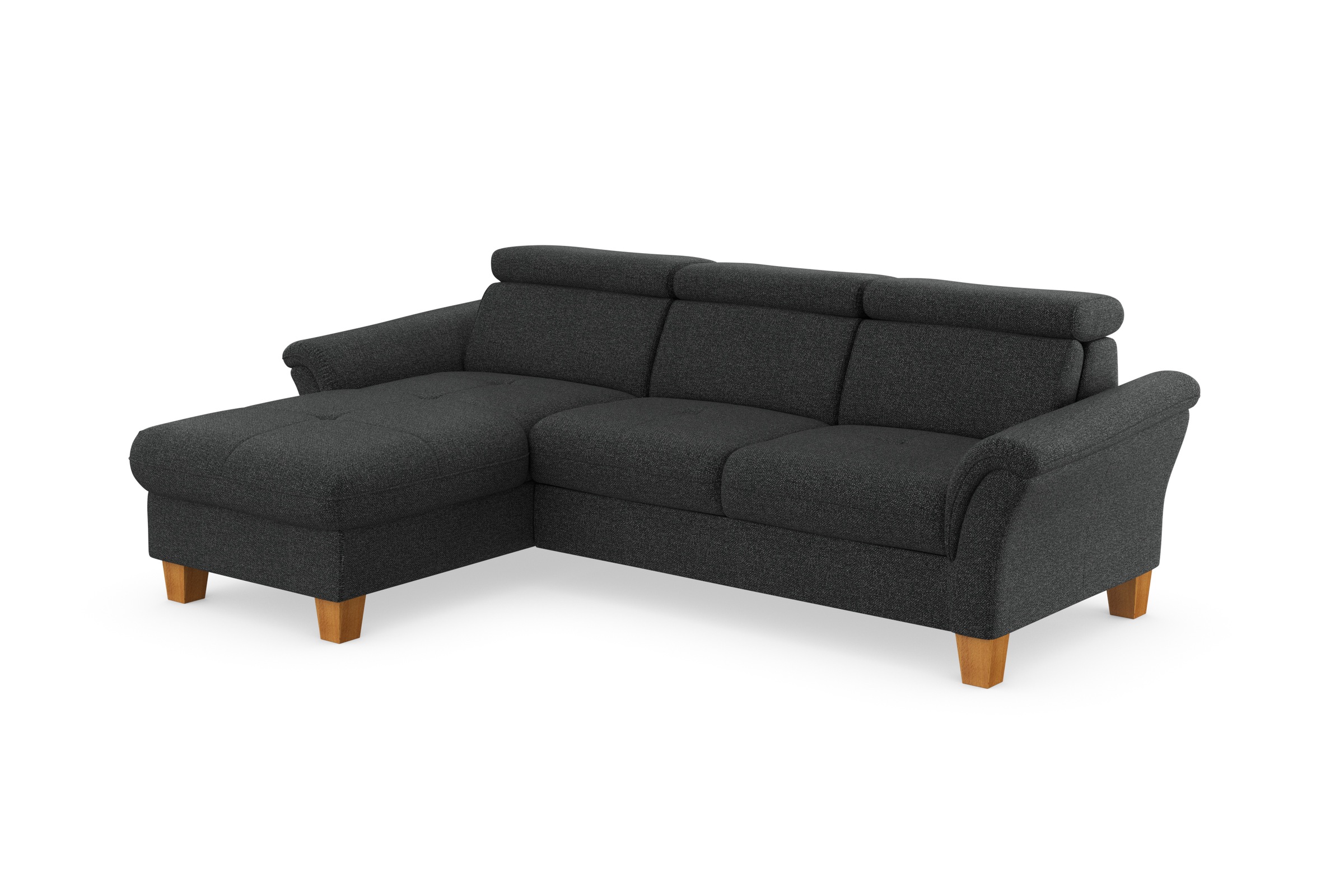 Home affaire Ecksofa »Lindgren L-Form«, wahlweise mit Bett mit klappbaren Rollen, Kasten und Kopfverstellung