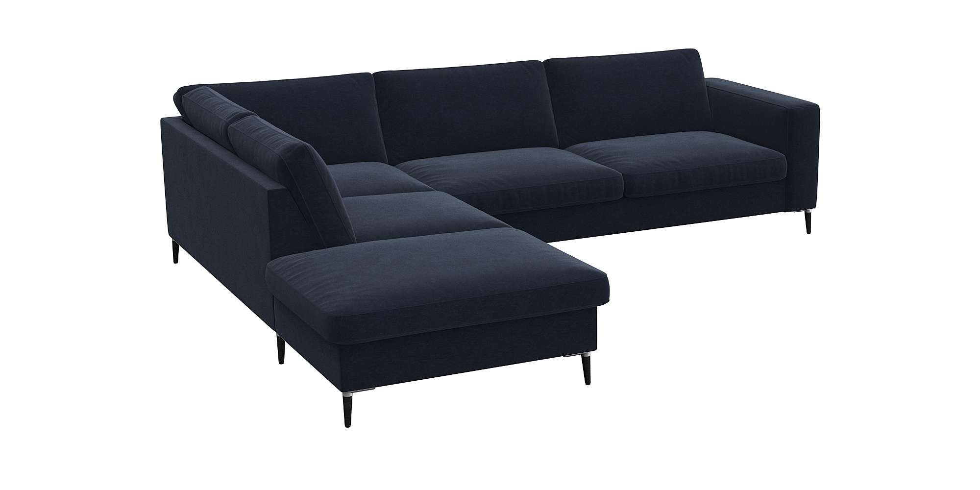 FLEXLUX Ecksofa »Fiore, L-Form, bequem und komfortabel durch hochwertigem Sitzaufbau«, breite Armlehnen, Kaltschaum, Füße Alu+schwarz