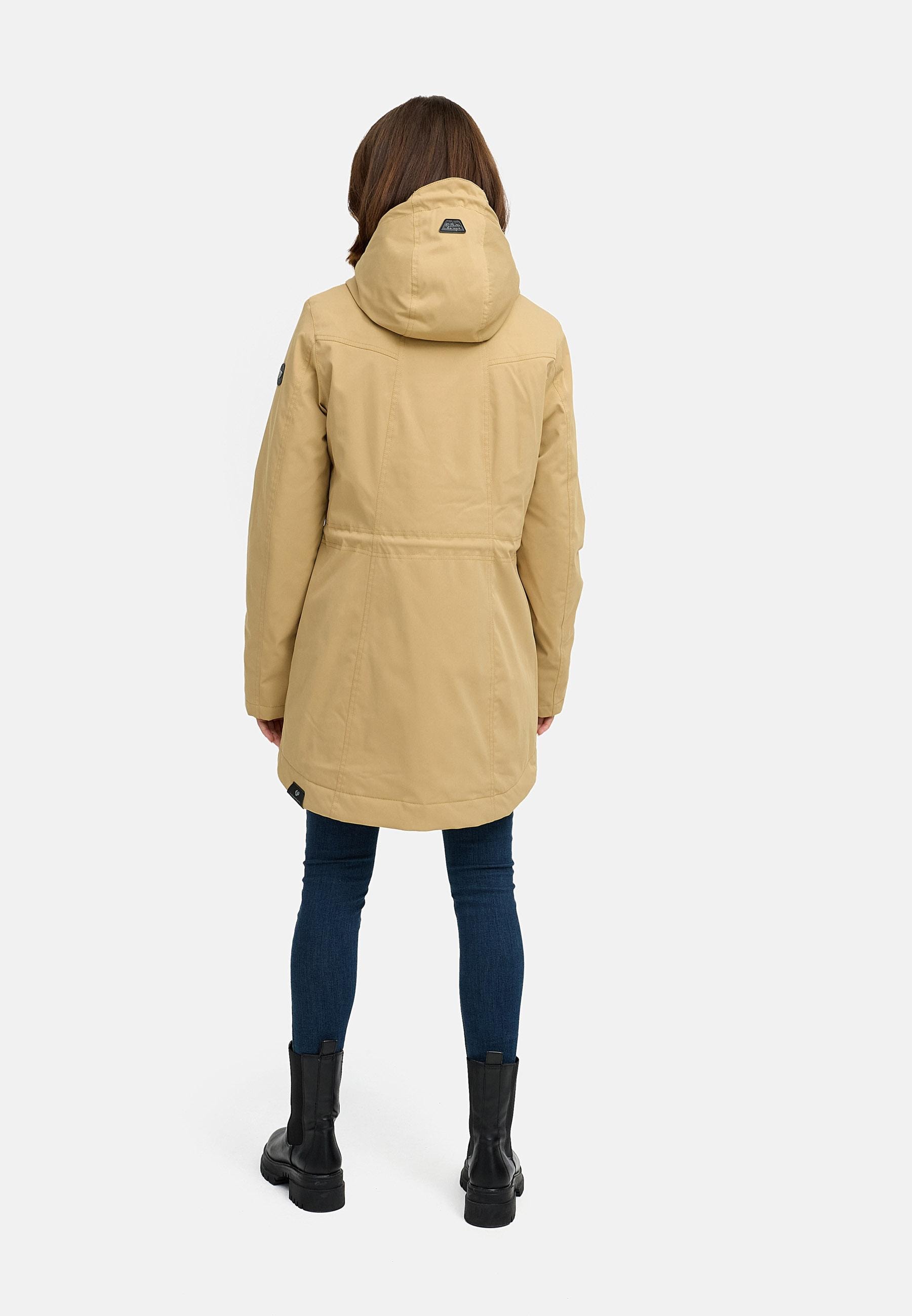 Ragwear Kurzmantel »Ellsa YOUMODO«, Winterparka mit auffälligen Taillenzugkordeln und Kapuze