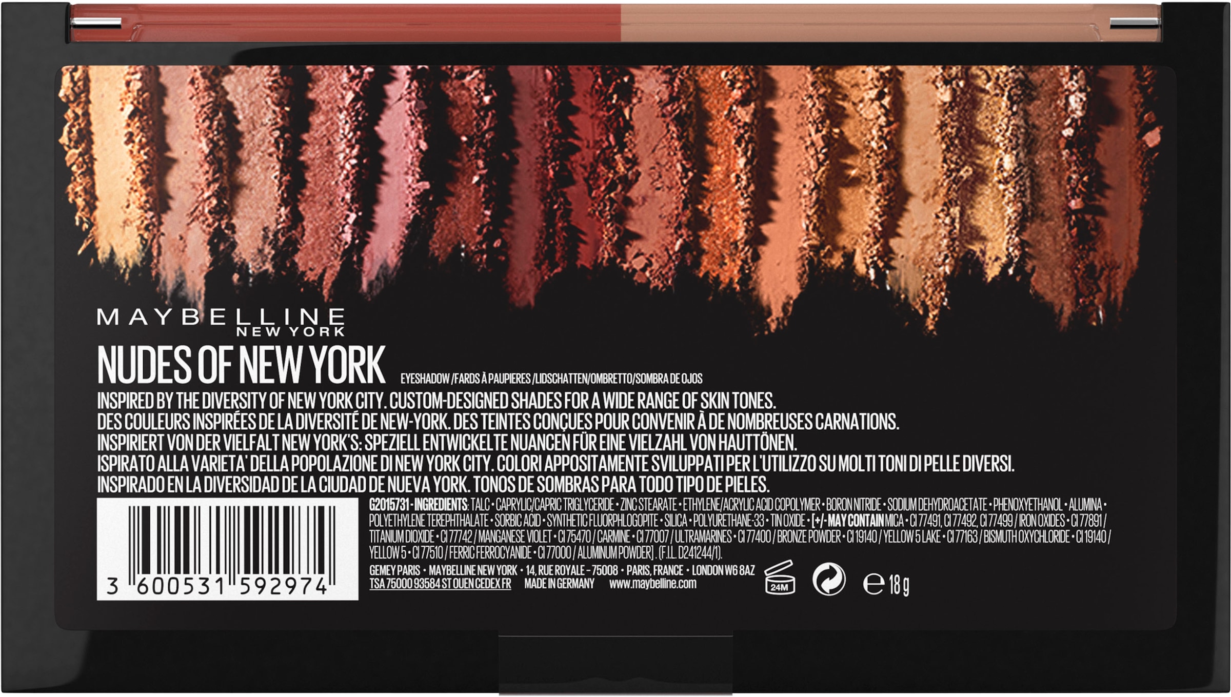 MAYBELLINE NEW YORK Lidschatten-Palette »Nudes Of New York«, mit perfekter Nuance-Abstimmung