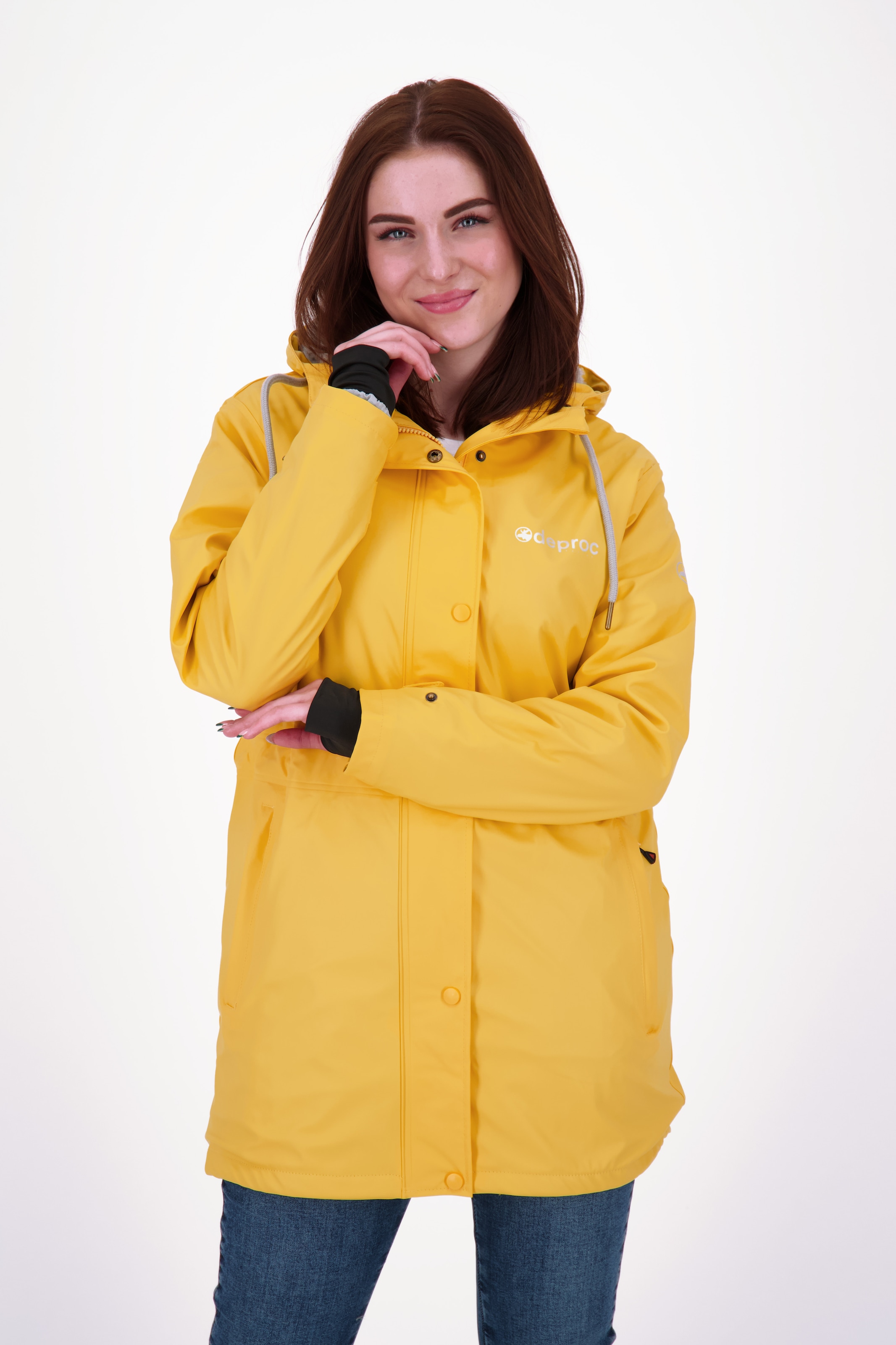 DEPROC Active Regenjacke "Friesennerz NEW ELLESMERE" mit Kapuze auch in Großen Größen erhältlich