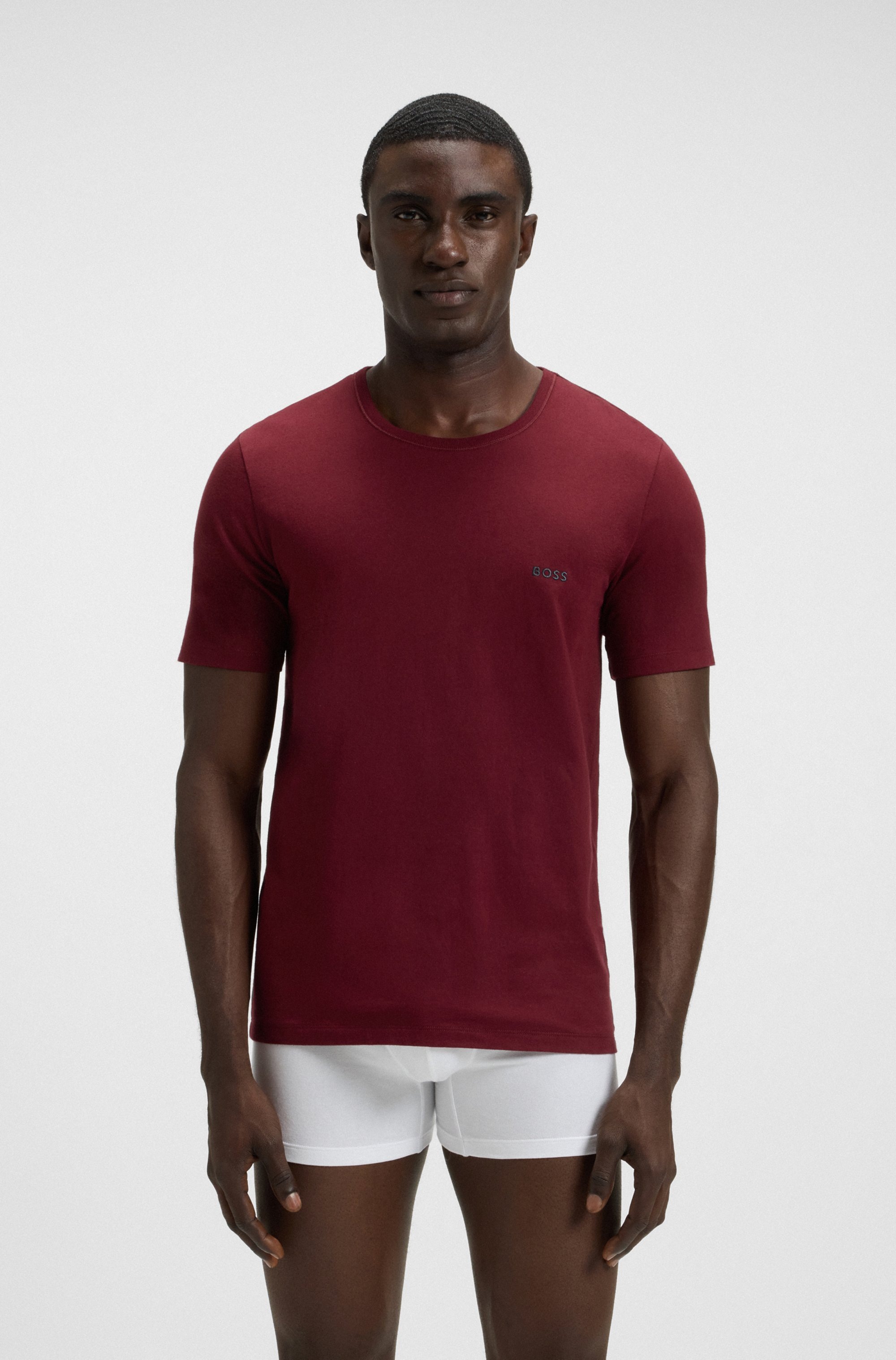 BOSS T-Shirt »TShirtRN 3P Classic«, (Packung, 3 tlg.), mit BOSS Stickerei