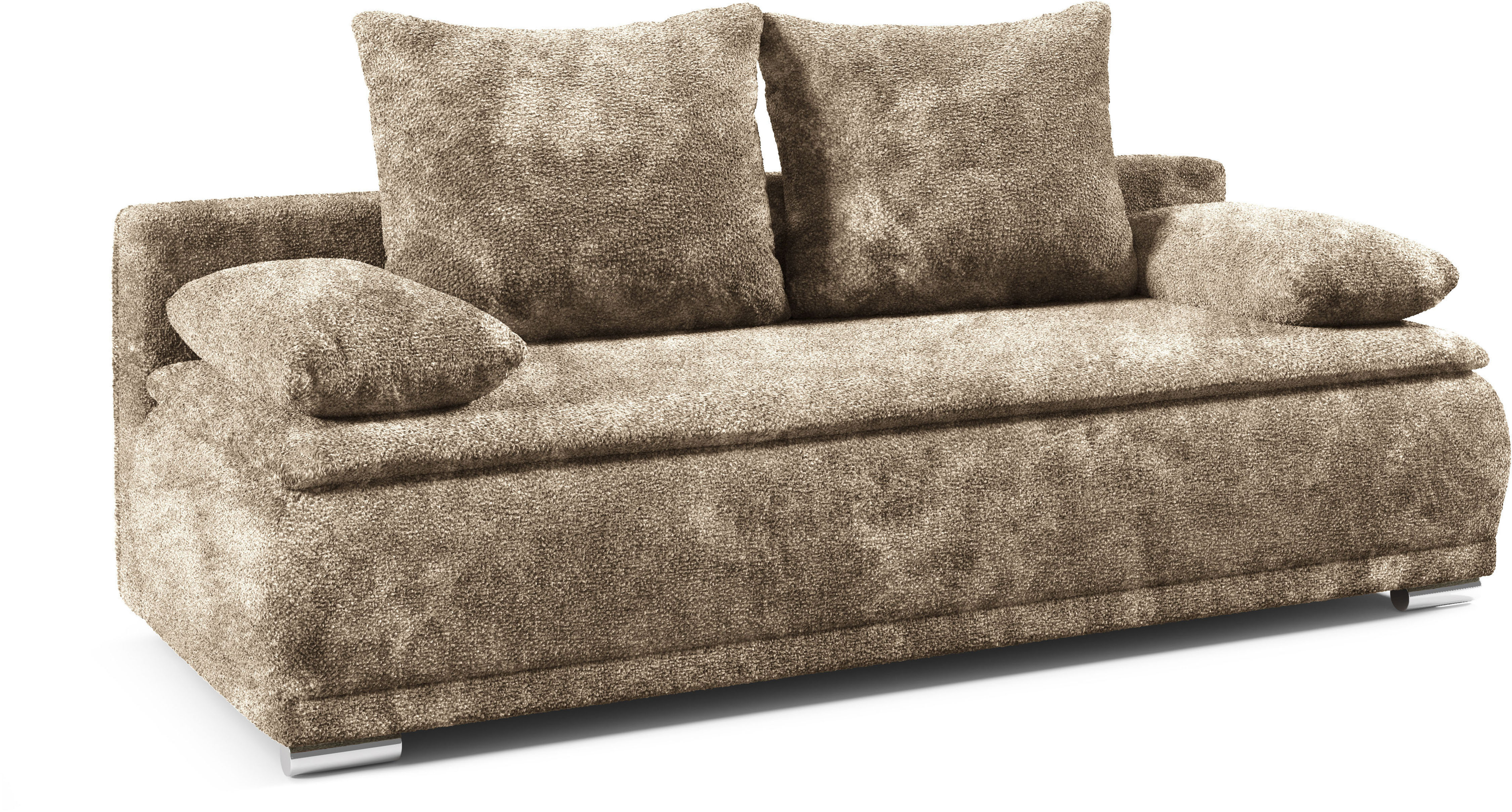 Thumbnail - WERK2 Schlafsofa "Biggi komfortabel & elegant, Schlaffunktion, Bettkasten, Breite 206 cm", inkl. losen Kissen, Bouclé AP...