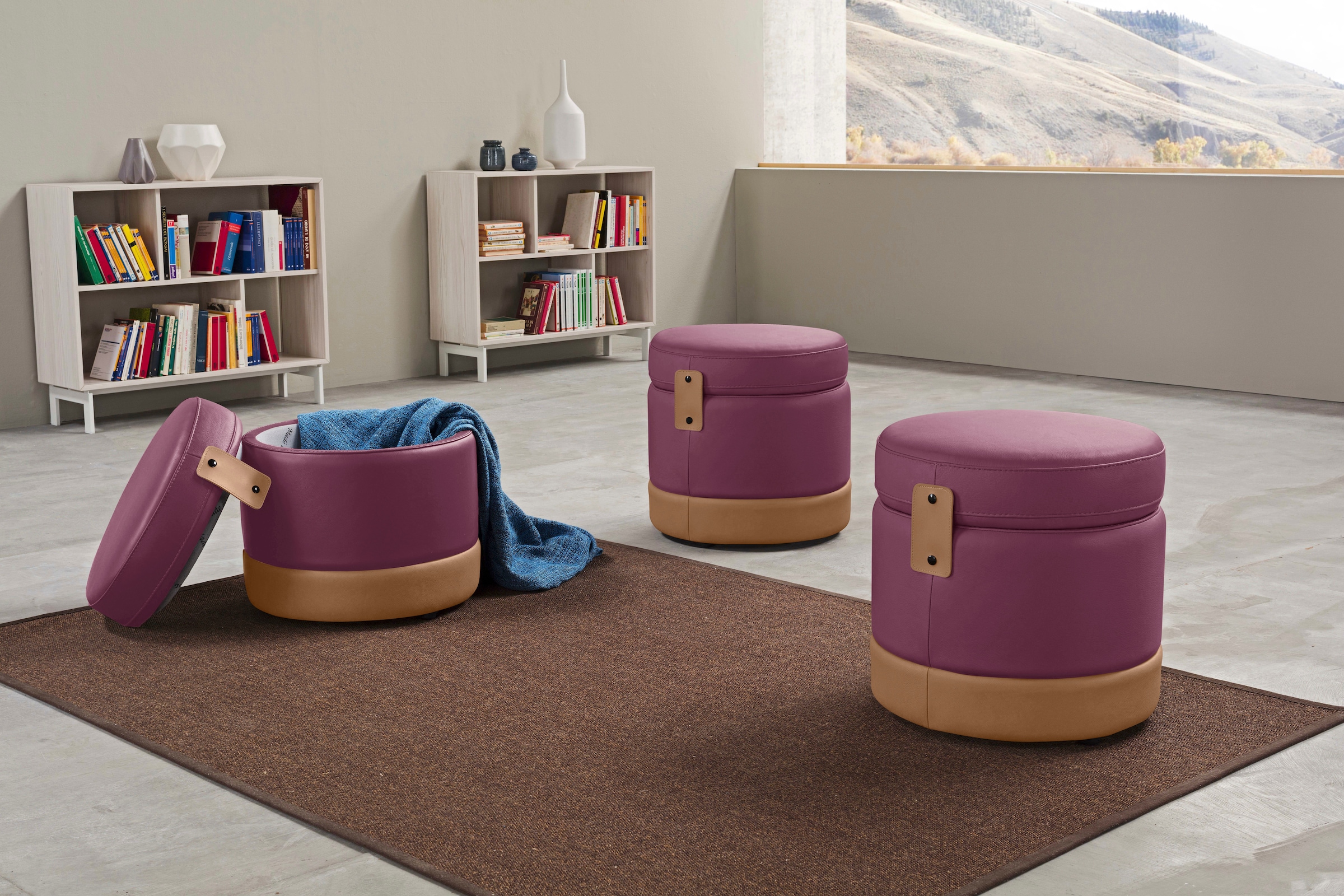 Egoitaliano Hocker "Tonder, Designhocker als Blickfang mit tollen Details, B/T 50/50cm" inkl. praktischem Stauraum als funktionale Stauraummöglichkeit