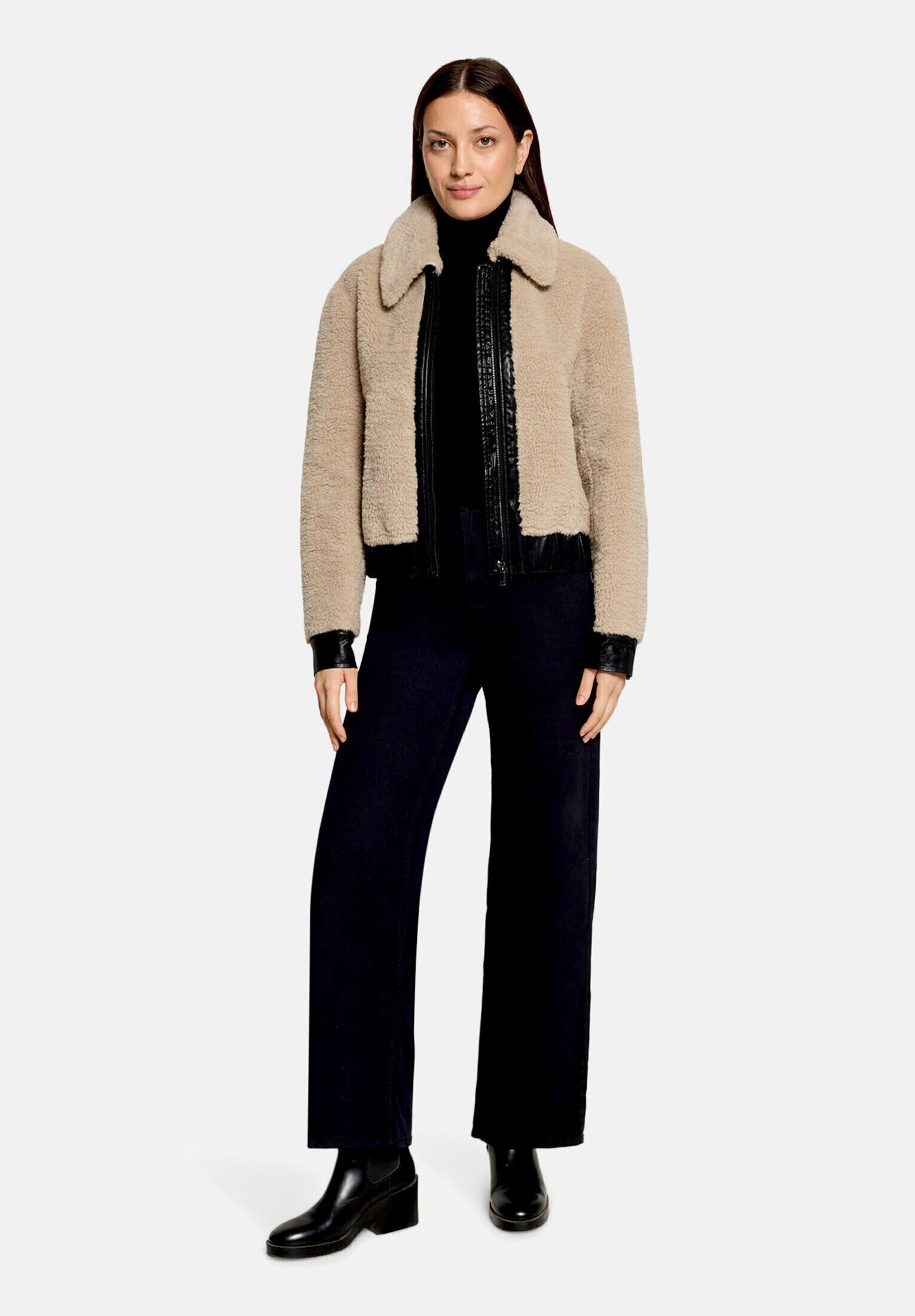Amber & June Plüschjacke "Damen mit Kragen"