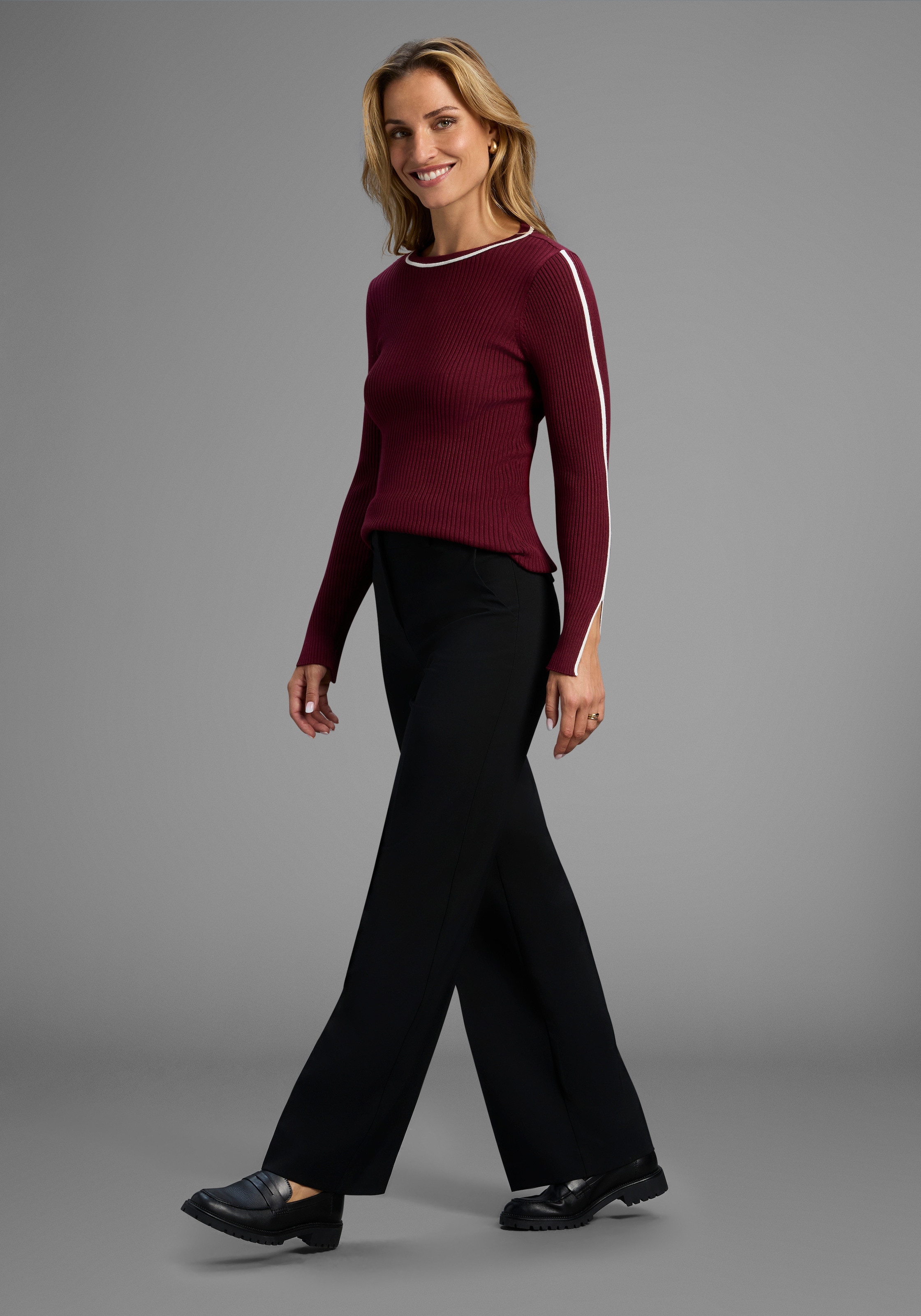 HECHTER PARIS Strickpullover, mit Kontrastdetails