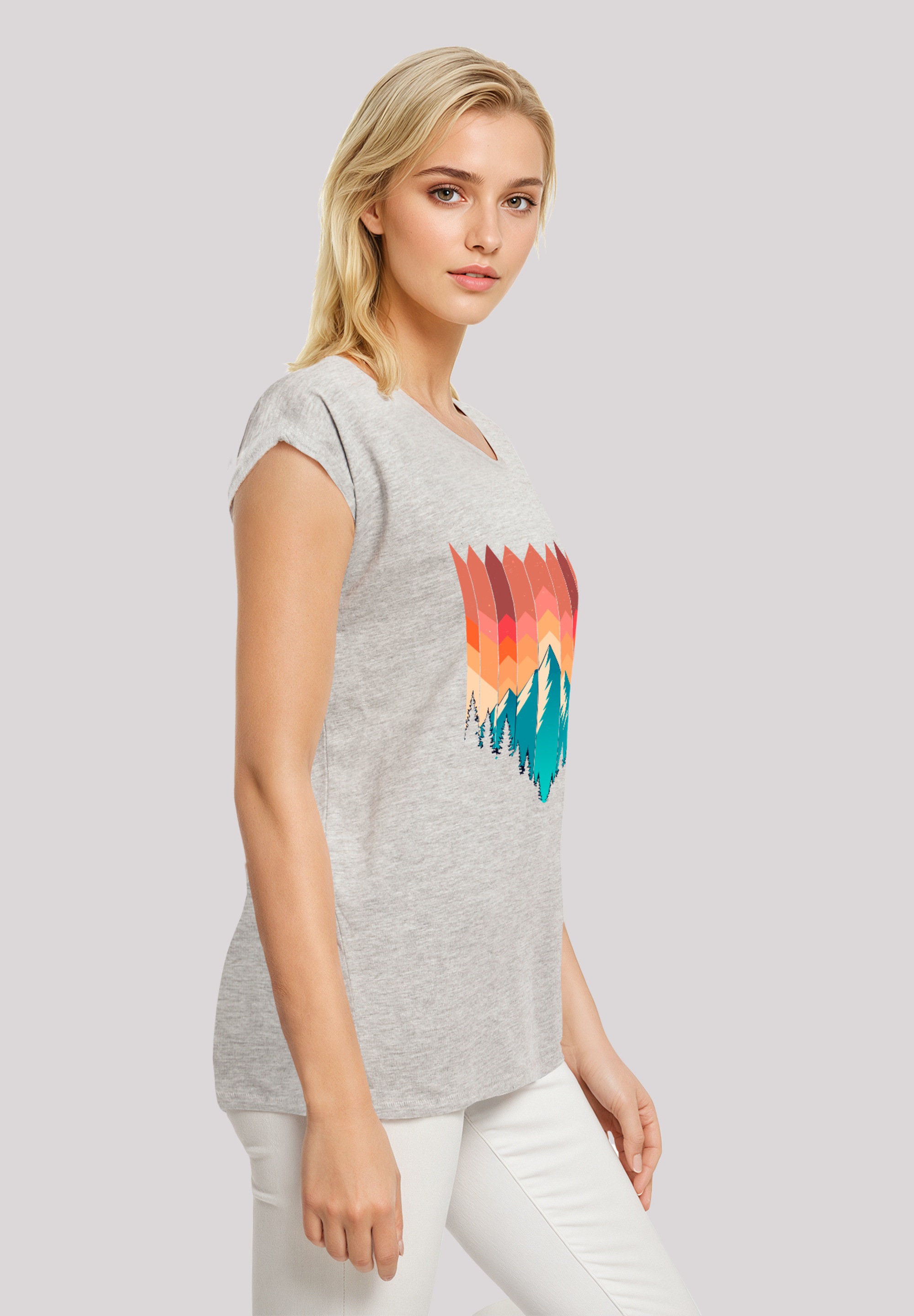 F4NT4STIC T-Shirt »Berg Sonnenuntergang Geometrisch«, Premium Qualität