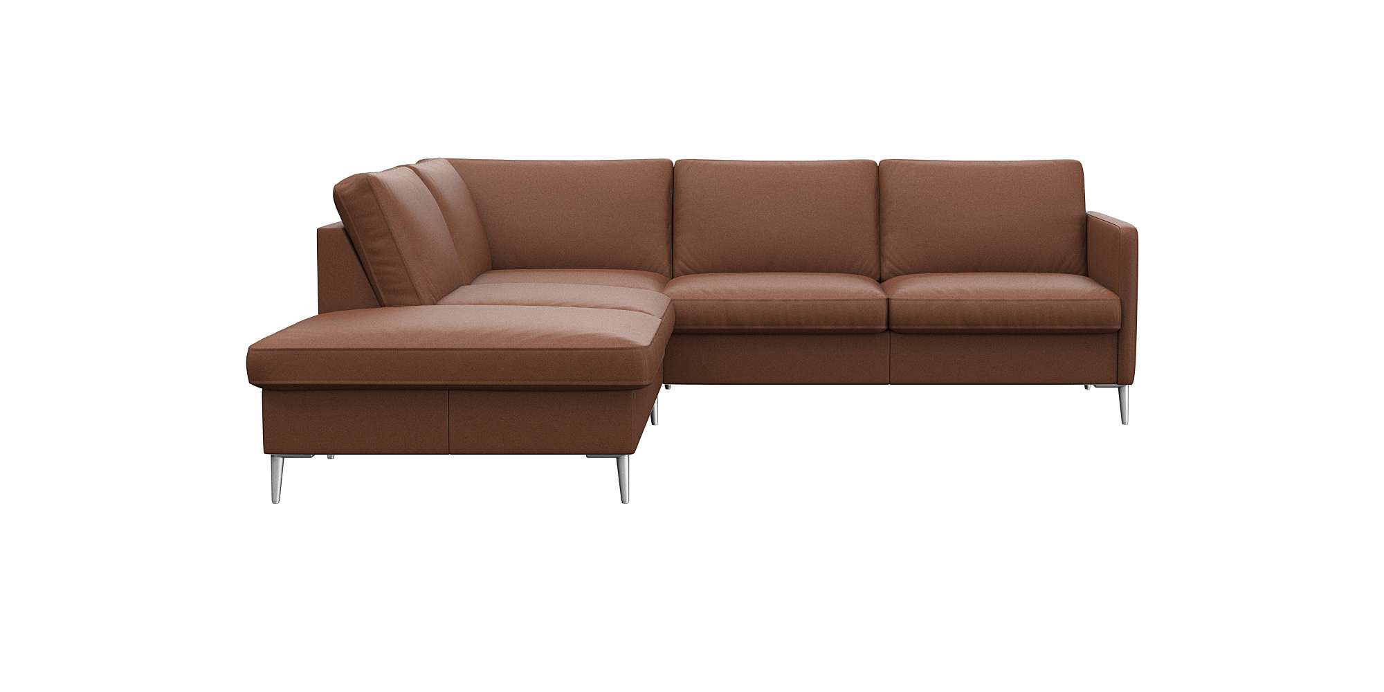 FLEXLUX Ecksofa "Fiore, L-Form" schmale Armlehnen, Füße alufarben, B/T 234/225 cm, Kaltschaum im Sitz