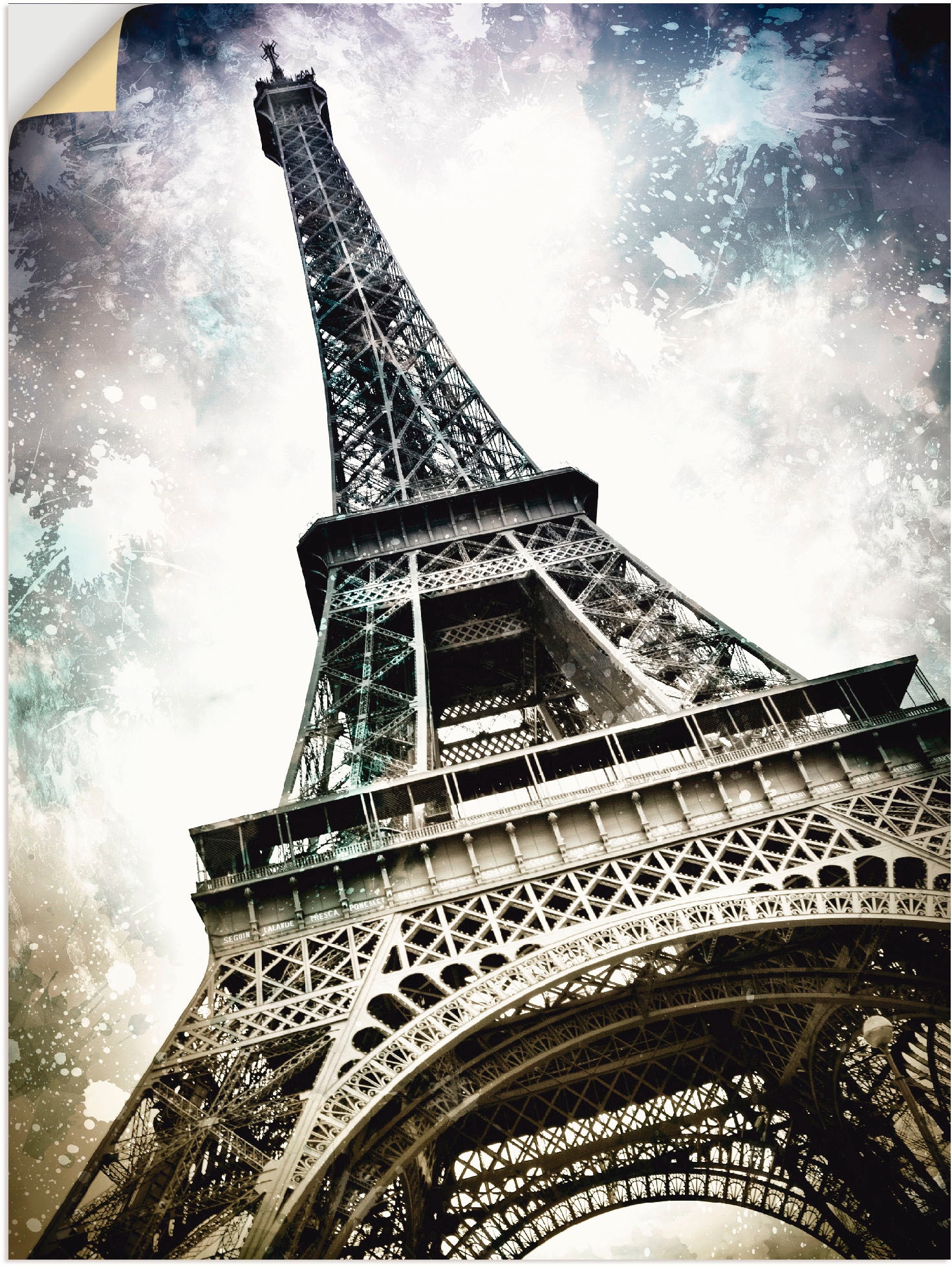 Artland Wandbild »Paris Eiffelturm Dekorativ«, Gebäude, (1 St.), als Alubild, Leinwandbild, Wandaufkleber oder Poster in versch. Größen