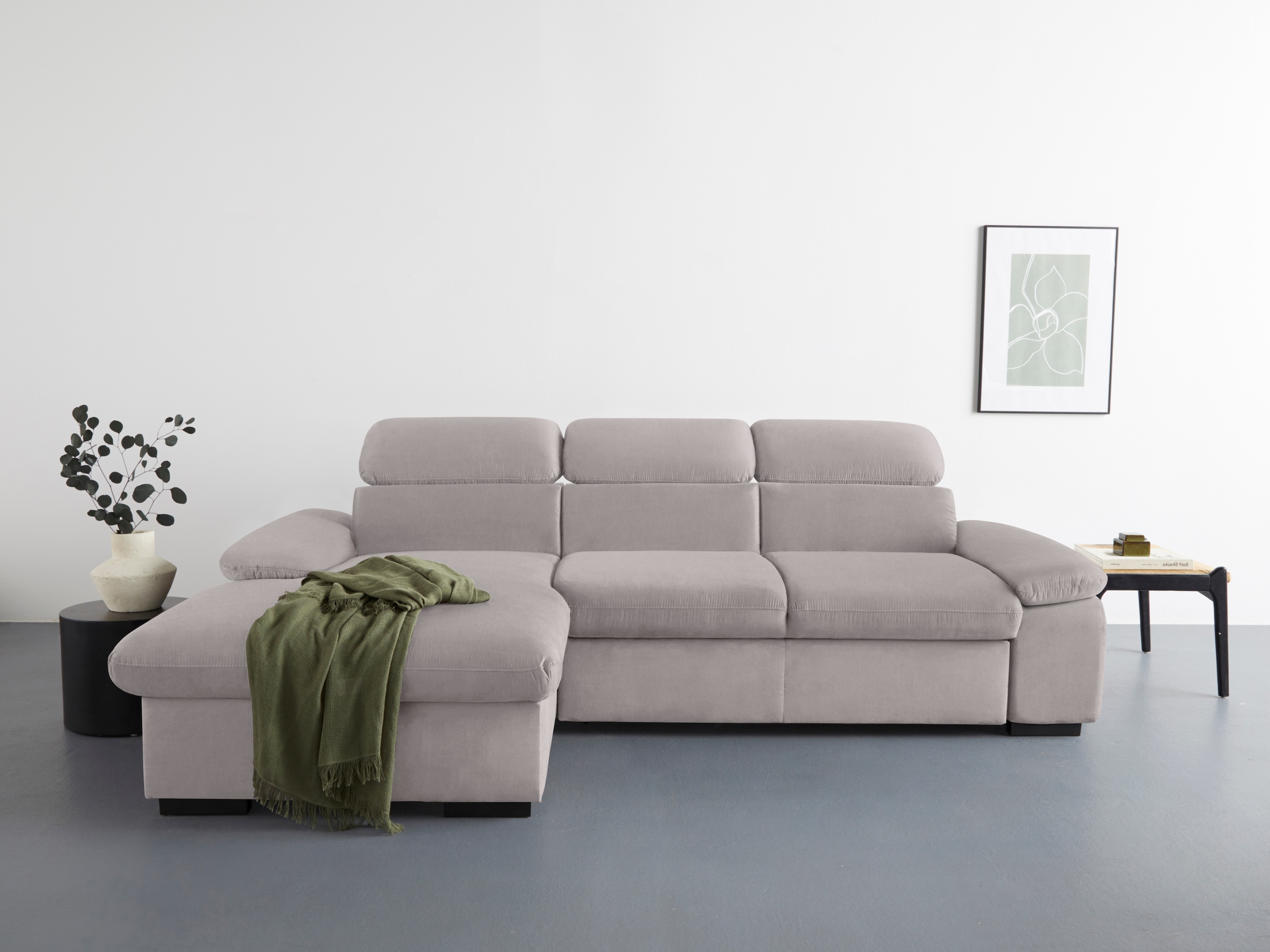 COTTA Ecksofa "Lola L-Form mit Kopfteilfunktion & Hocker", (Set, mit Hocker günstig online kaufen