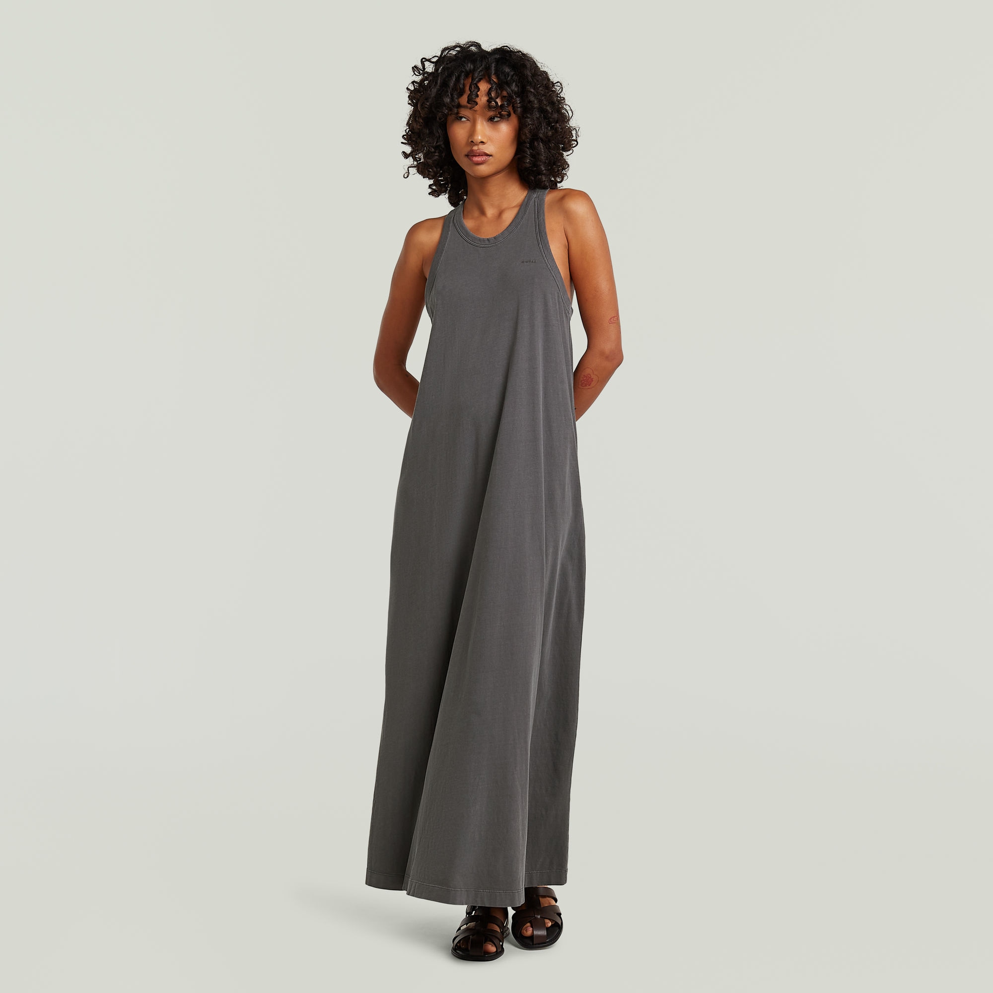 G-STAR Maxikleid »Washed Tank Maxi Dress wmn« mit Racerback, Baumwolle