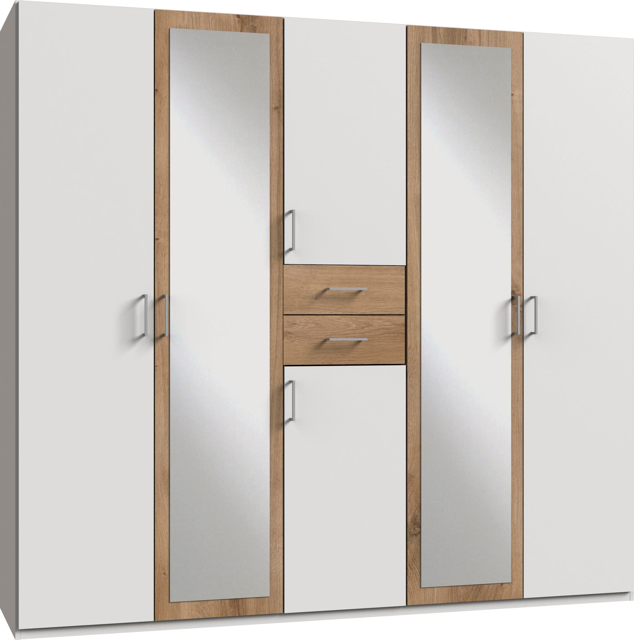 Wimex Kleiderschrank "Diver Drehtürenschrank mit Spiegel, in der Breite: 225cm" Bestseller Schlafzimmerschrank wahlweise 3 Innenausstattungen