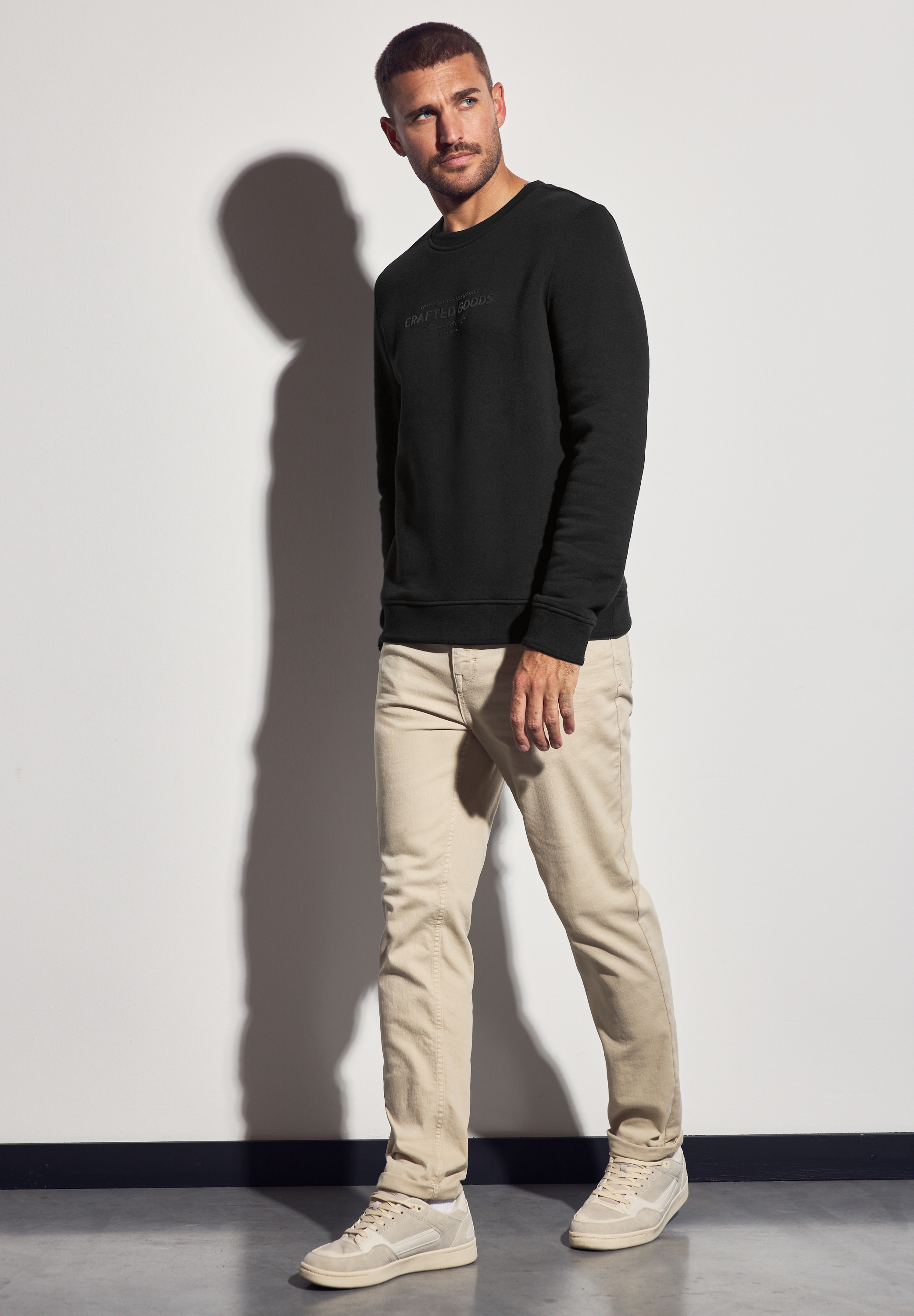 STREET ONE MEN Sweatshirt, mit Wording-Print