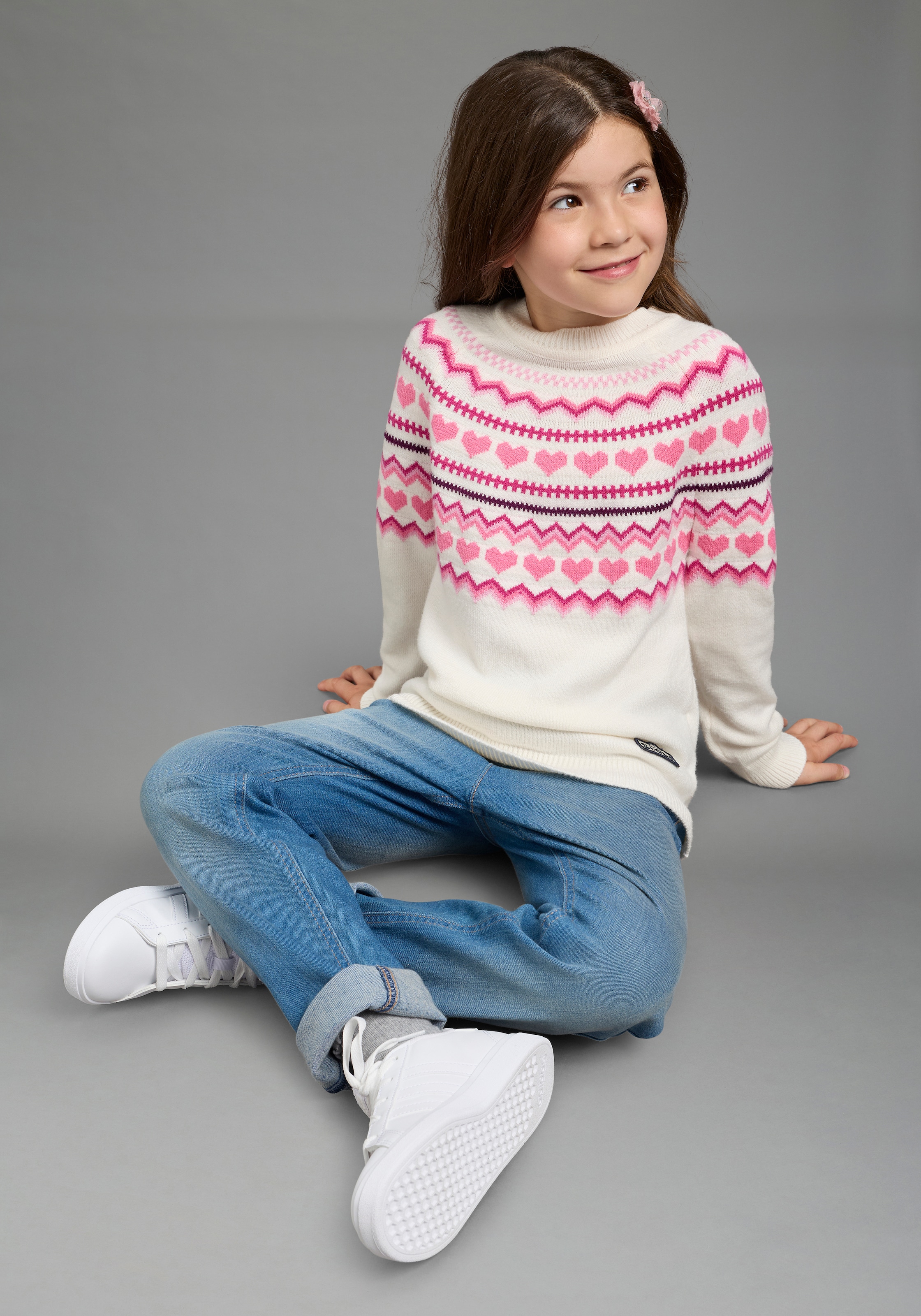 Scout Strickpullover »Jaccquard Pullover - Herzendesign - NEU von SCOUT« Herz-Jaccquard Pullover, kuschelig weich, elastisches Strickmaterial