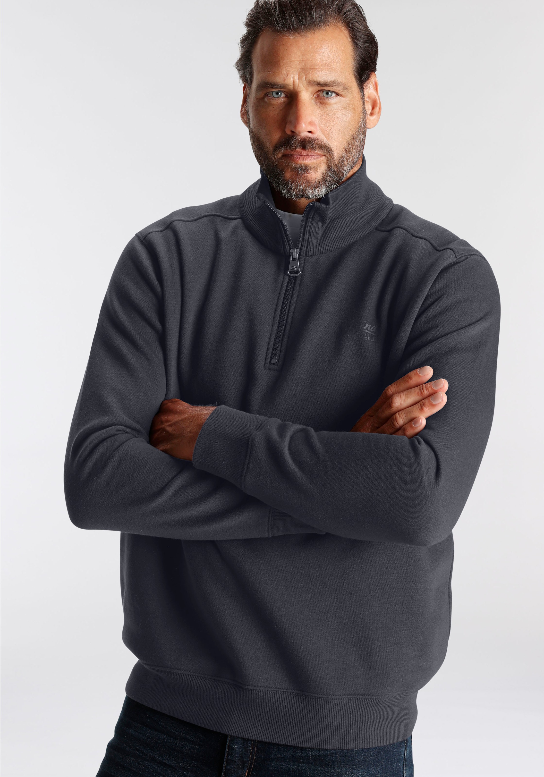 Mans World Sweatshirt, mit Troyerkragen, normale Passform, auch in großen Größen